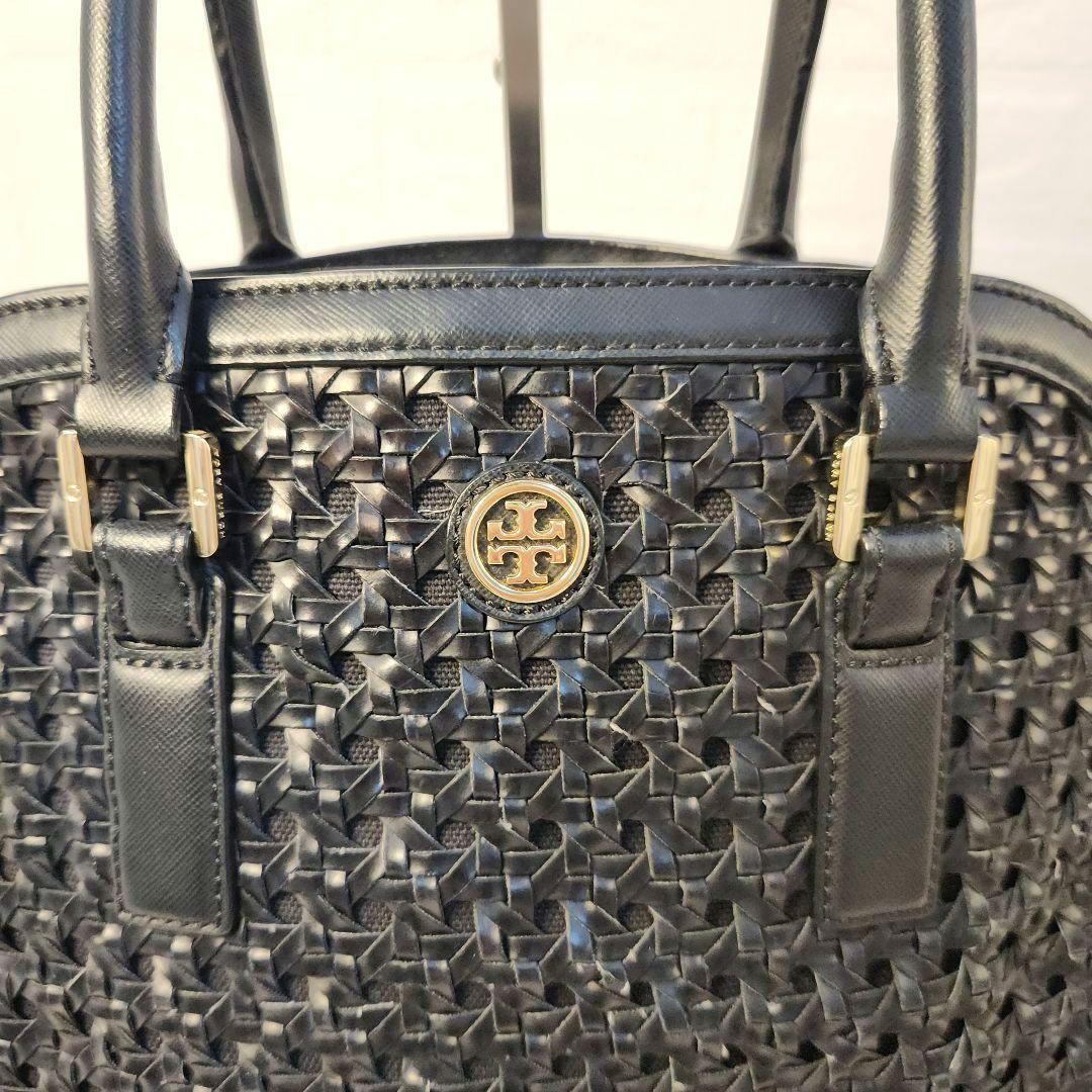 Good Condition Tory Burch Robinson Handbag Mesh Weave Black