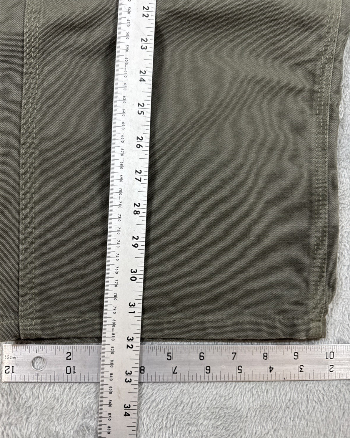 Carhartt Pants Mens 36×32 Original Fit B11 Olive Green Washed Duck Work Dungaree