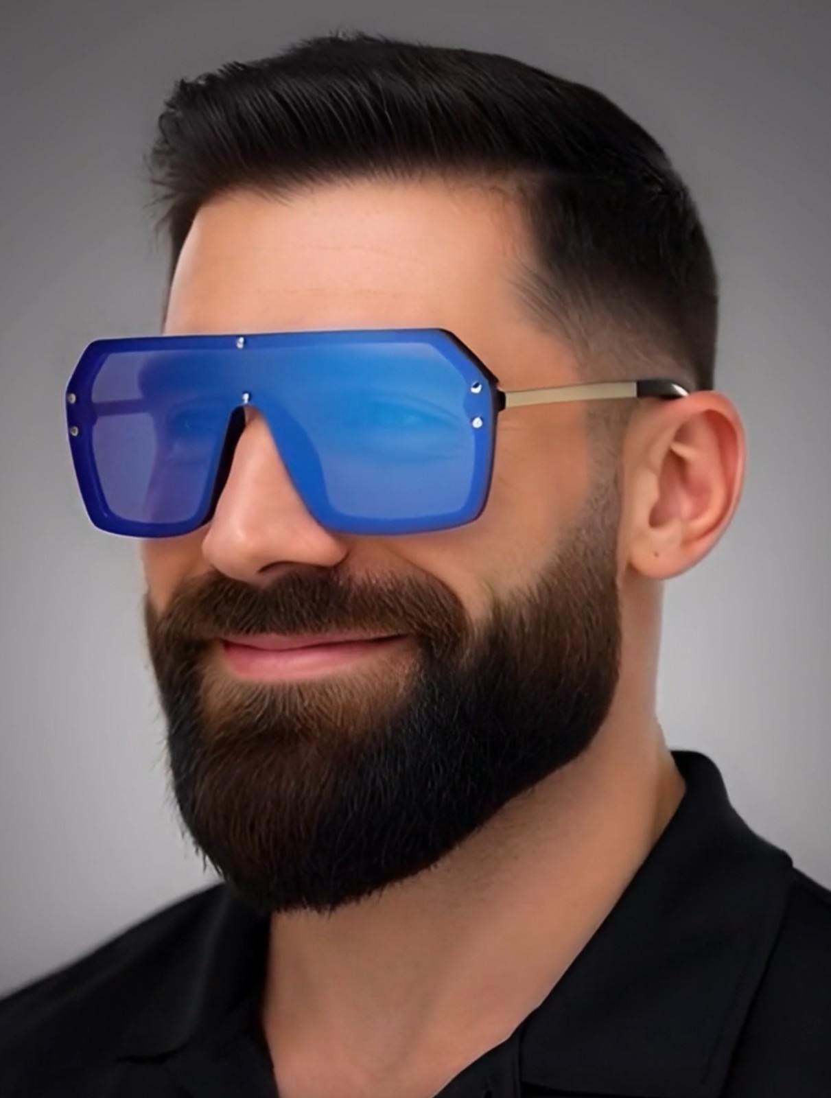 Fashion Oversize Flat Mirror Lens Square Large Men’s Women’s Miami Sunglasses