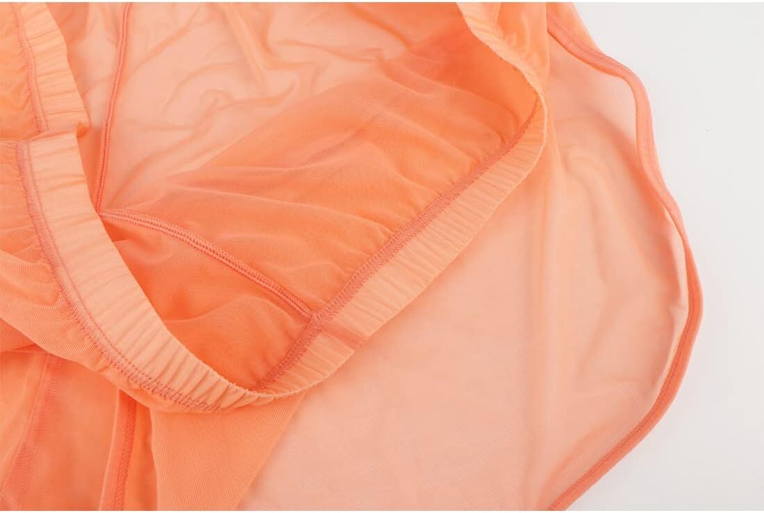 Men’s Boxer Shorts Loose Split Side Mesh See-Through Breathable Underwear Boxers