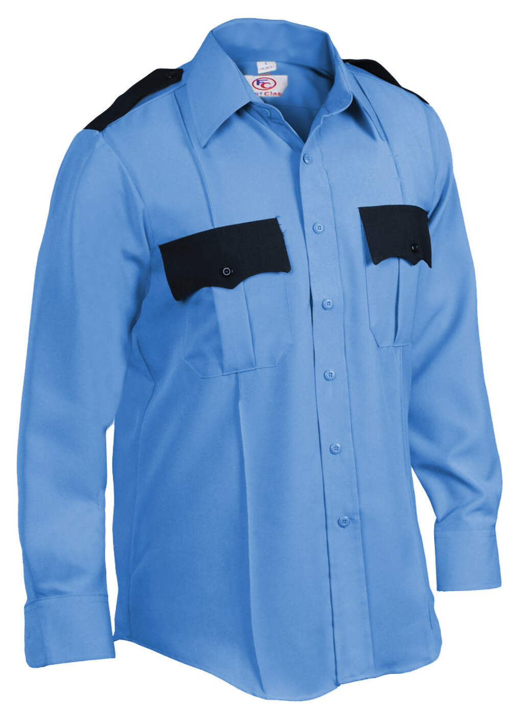 First Class 100% Polyester Two Tone Long Sleeve Uniform Shirt