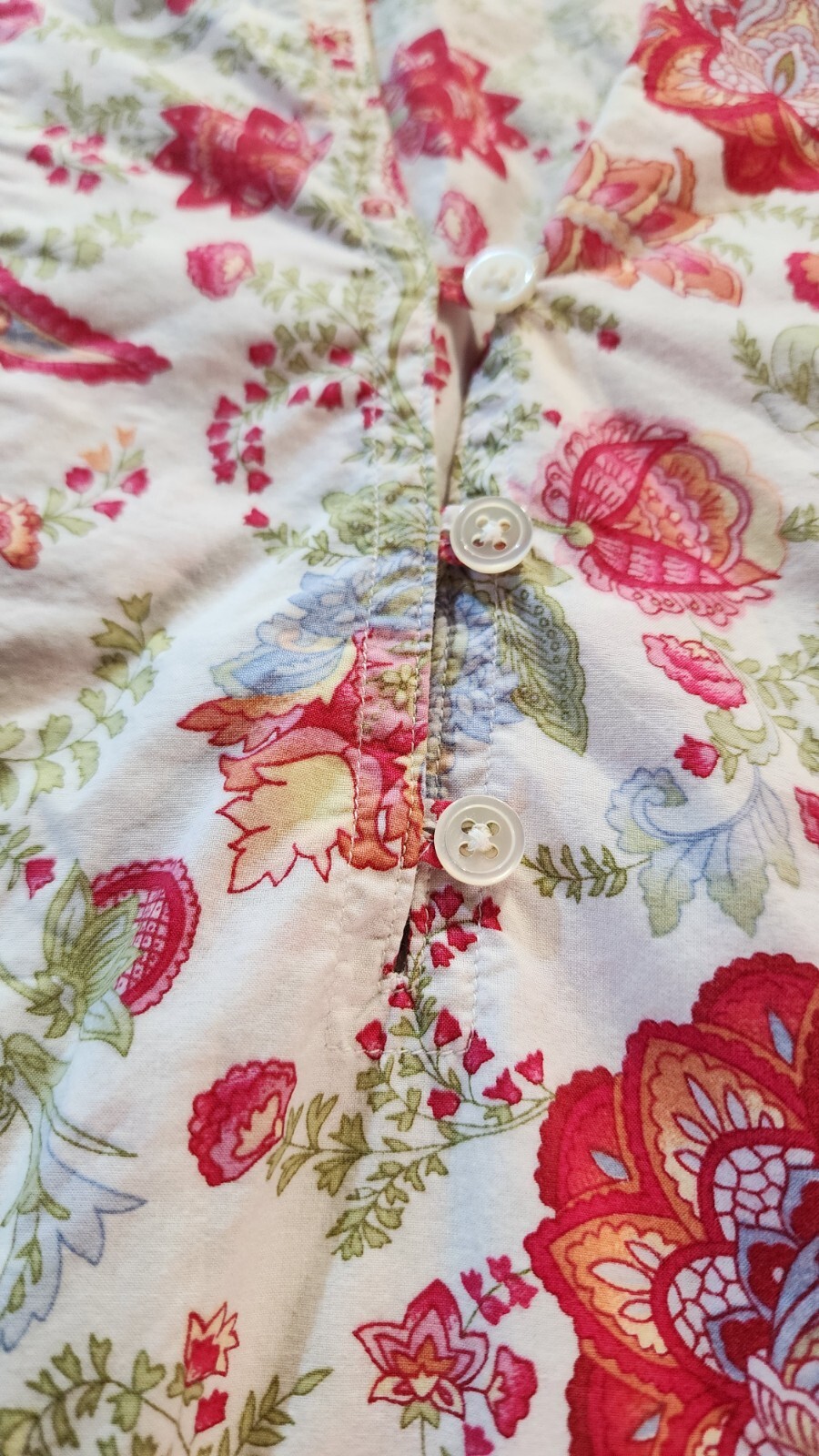 Lands End Womens Sz L 100% Baumwolle Cotton Shirt Valentines