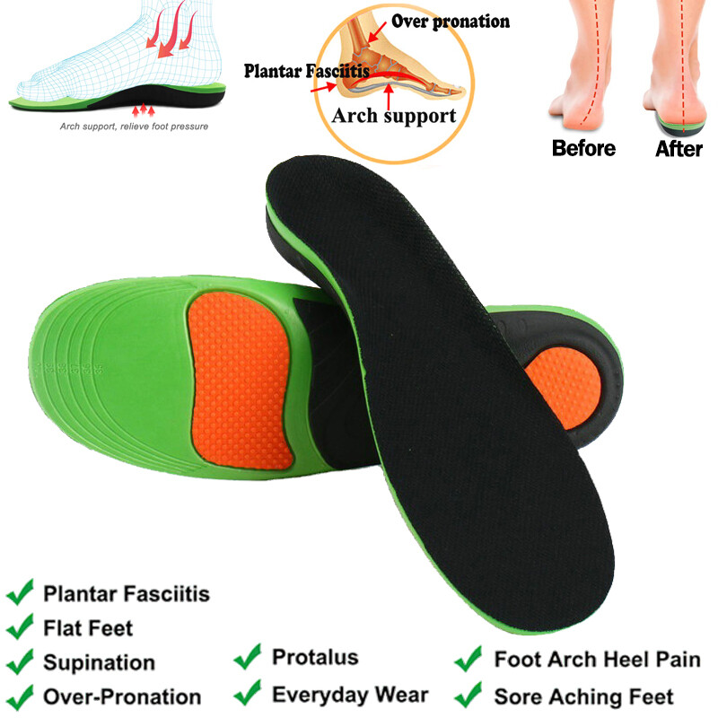 Ergonomic Insoles Gel Orthotic Running Insert Shoe Pad Arch Support Heel Cushion