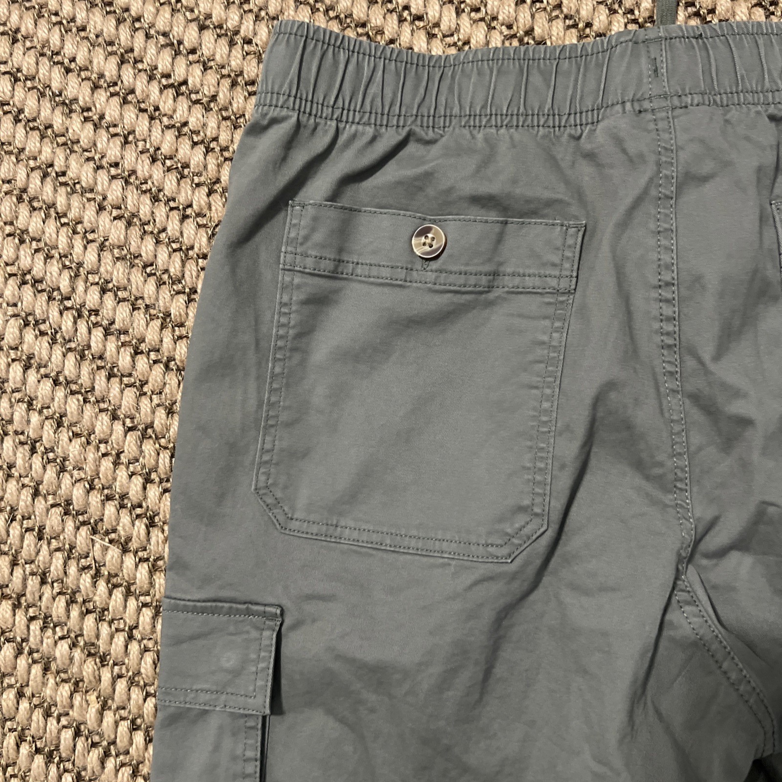 No Boundaries Men Cargo Pants Green Artichoke Size M 32-34 Drawstring Jogger NEW