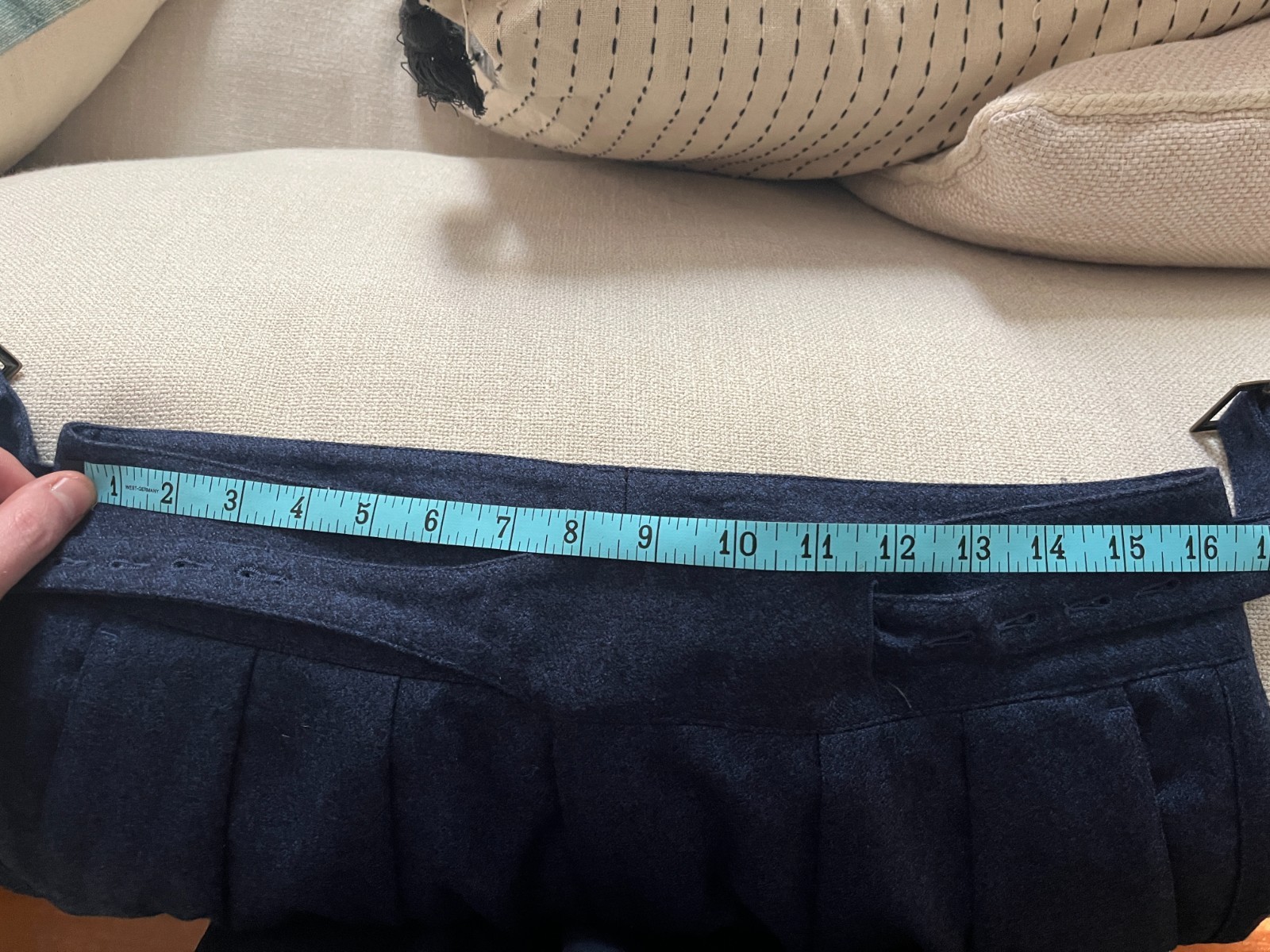 $700 Rubinacci Napoli Pleated Manny Gurkha Pants Melange Blue Flannel 46/30 US