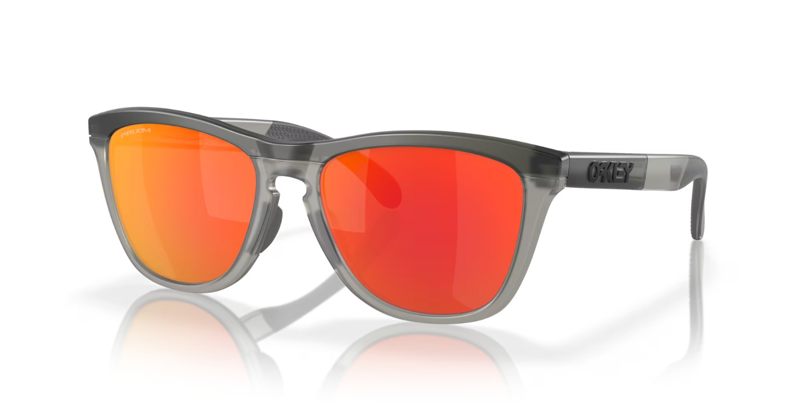 NEW Oakley Frogskins OO9284-0155 Sunglasses Matte Crystal Grey Prizm Ruby Lens