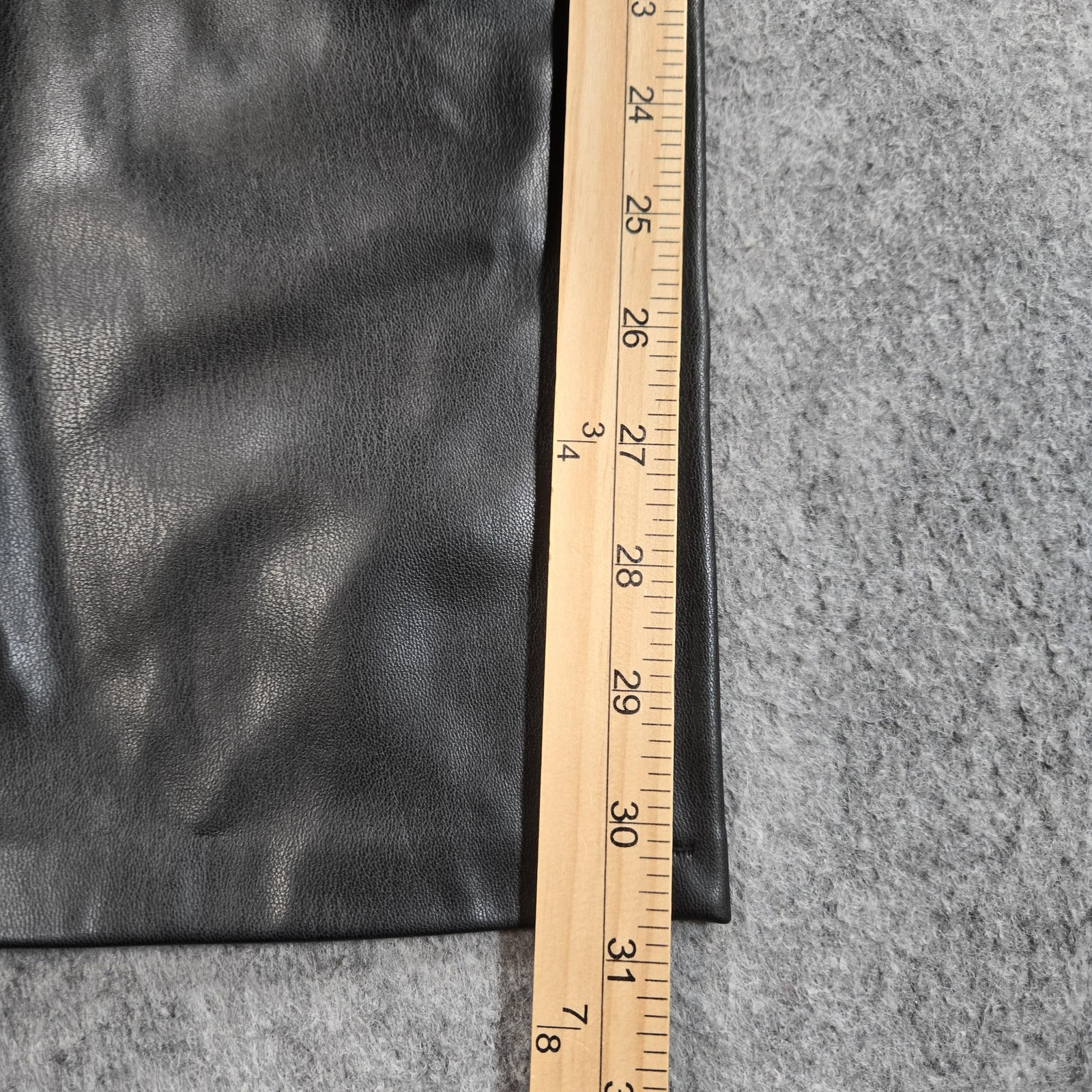 7 For All Mankind Bootcut Jeans Womens 30 Black High Rise Faux Leather Denim
