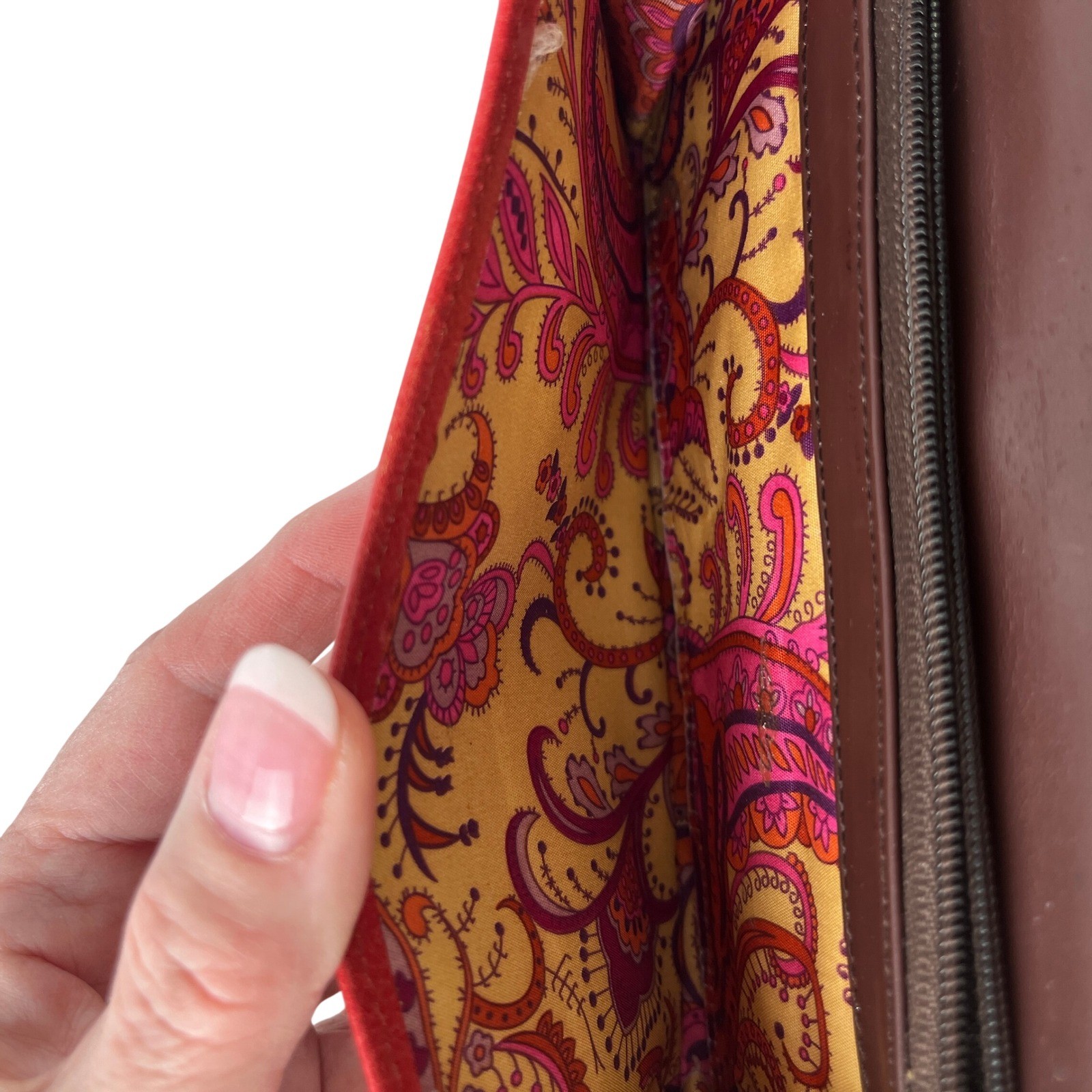 MAXX New York Red Leather Continental Wallet Gold Push Lock Zip