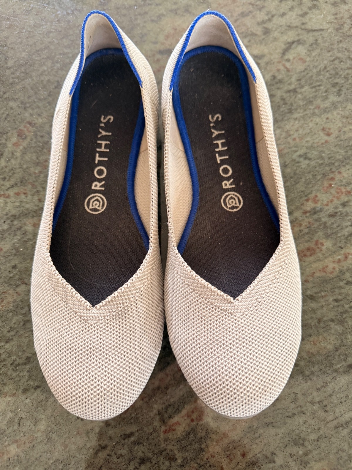 Rothy’s The Flat Shoes Womens Size 9 Beige Knit Ballet Flats Washable Eco
