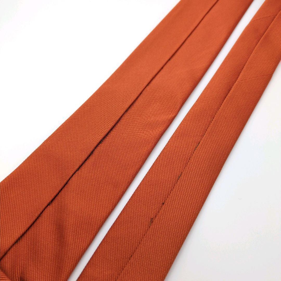 LUIGI BORRELLI Orange Solid Silk Tie 8.3cm Width 148cm Length