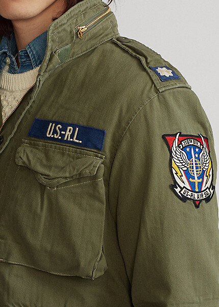 Polo Ralph Lauren Men Big & Tall M 65 Military Patch Combat Field Jacket Olive