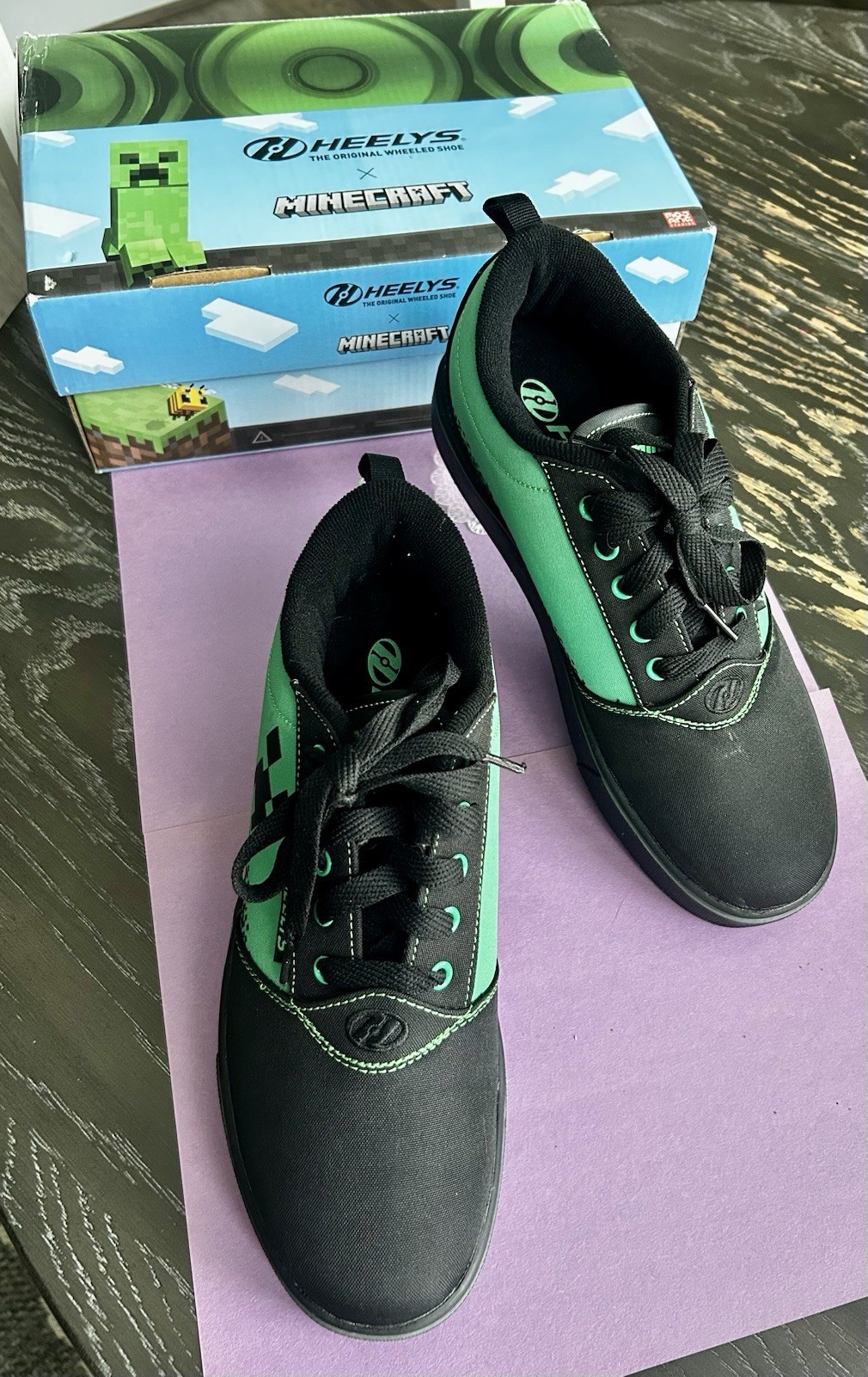 Heelys Pro 20 Minecraft Creeper Wheeled Sneakers Black/Green US 8