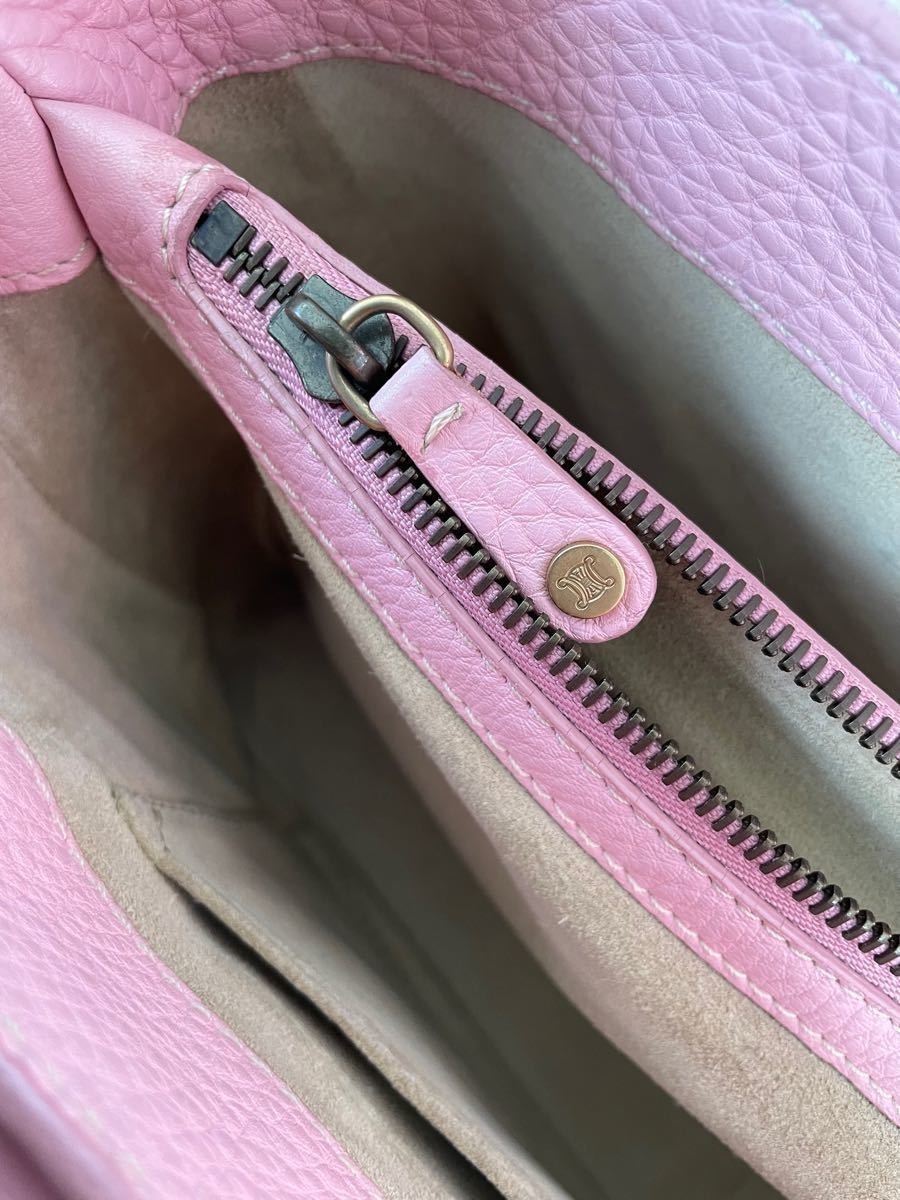 Authentic CELINE Boogie Bag Pink Leather Handbag USED with Dust Bag