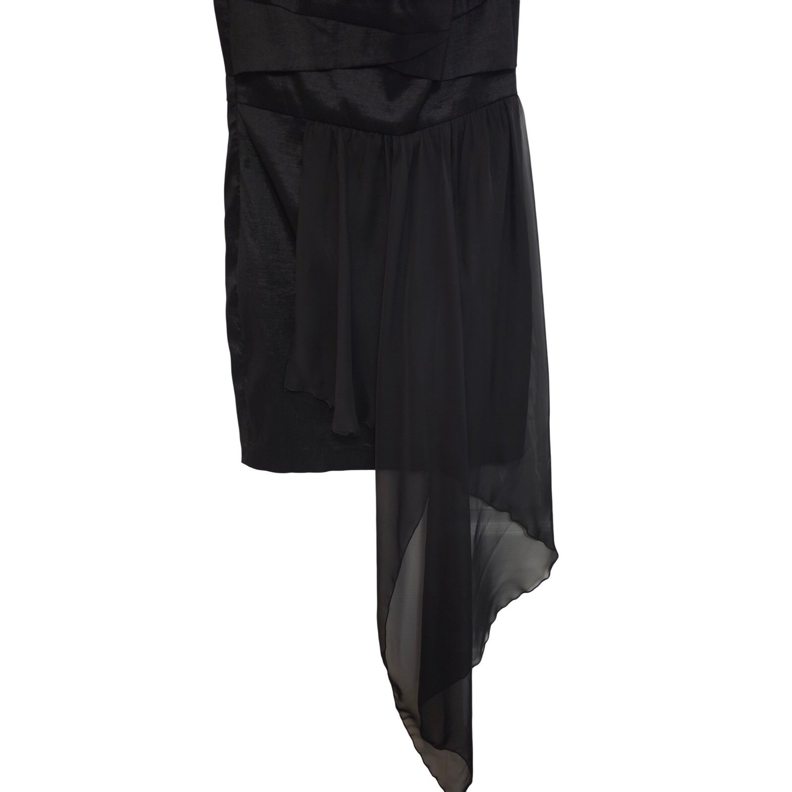 Jessica McClintock Black Strapless High Low Chiffon Formal Promcore Dress Size 8