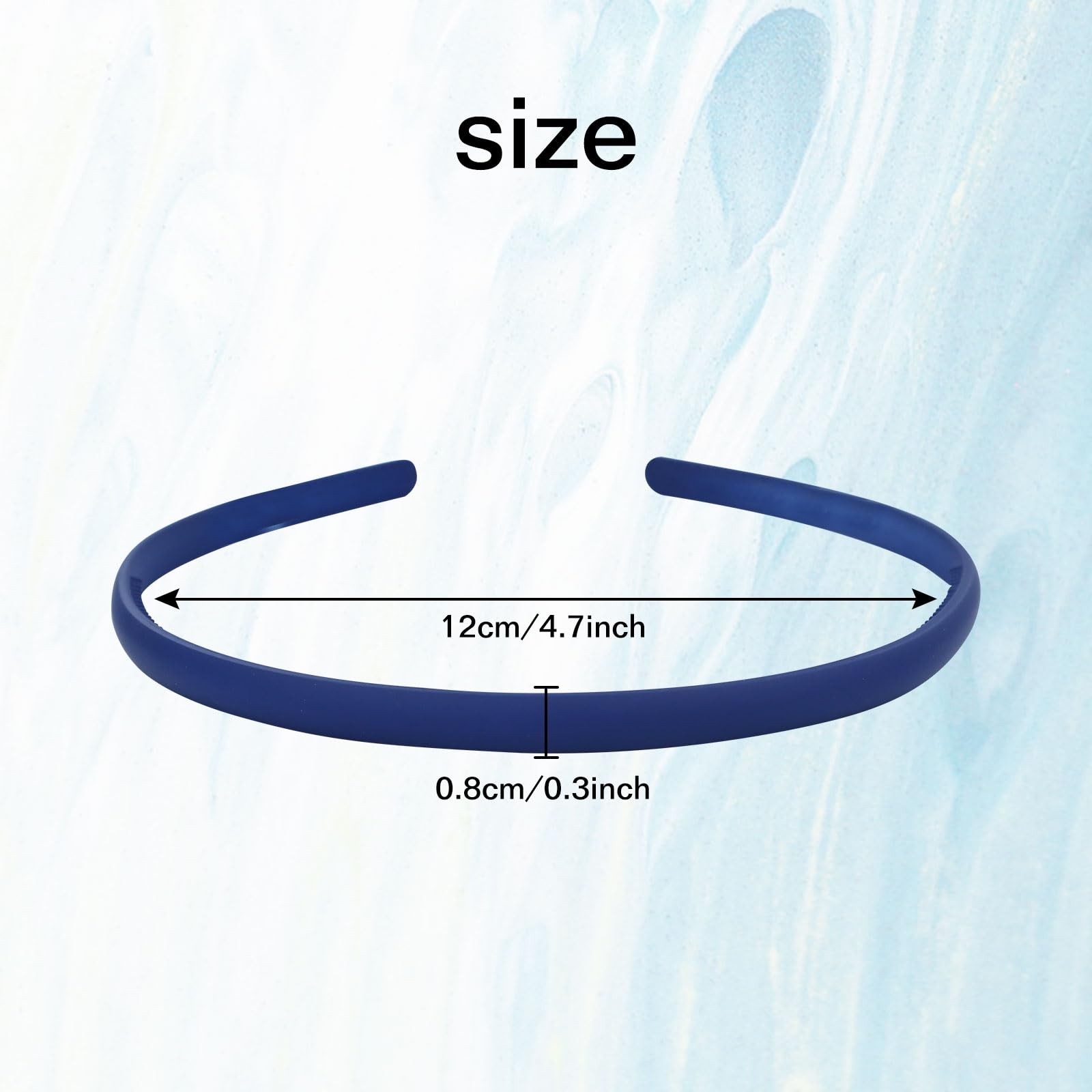 0.8cm/0.3″ Solid Plain Blank Thin Matte Plastic Headbands with Teeth DIY Craft
