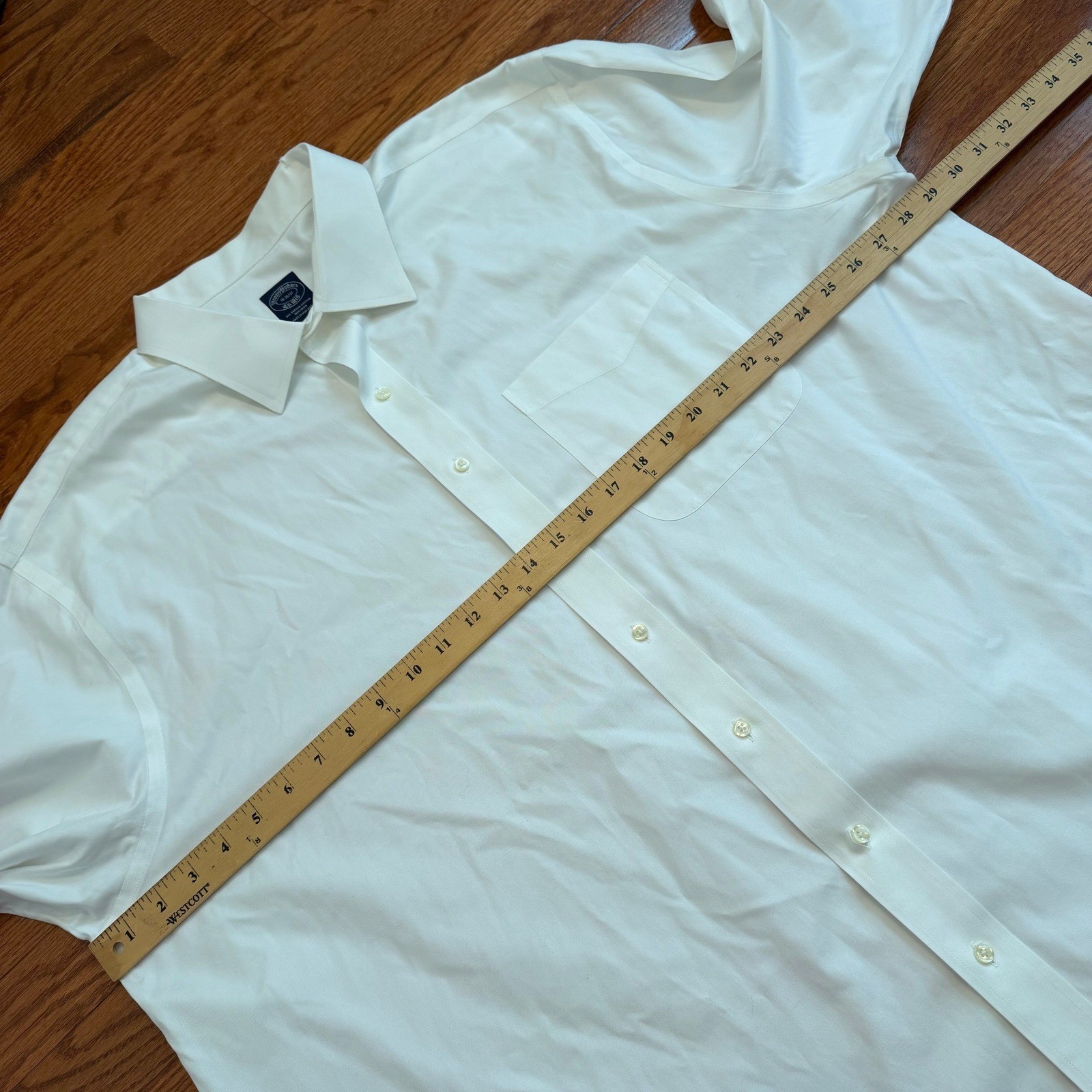 Brooks Brothers Supima Cotton Non-Iron Dress Shirt Mens 19-36/37 Solid White