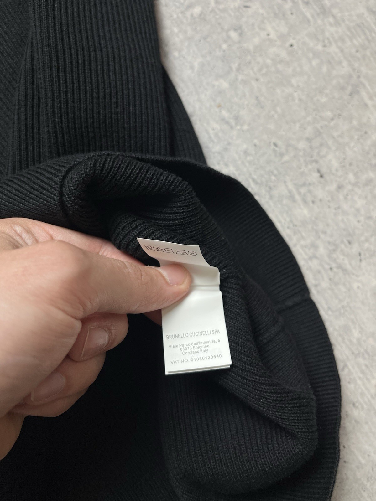 Men’s s Brunello Cucinelli Cotton Rib Knit Polo Black Size 50 M/L