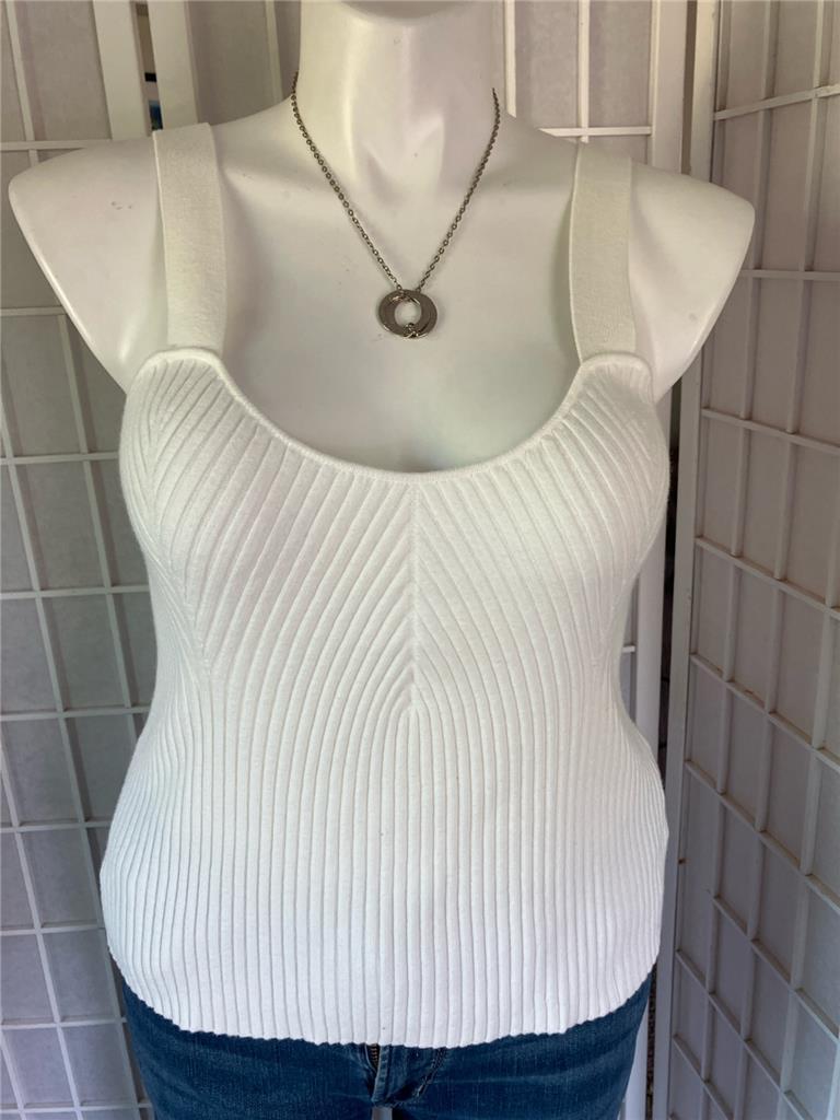 NEW Women’s Sophia Vergara XL Cream Contour Knit Tank