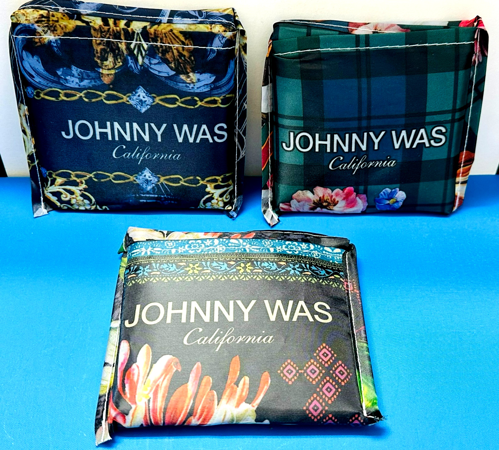 New Johnny Was California Reusable Nylon Floral Tote Shopping Bag: YOUR CHOICE