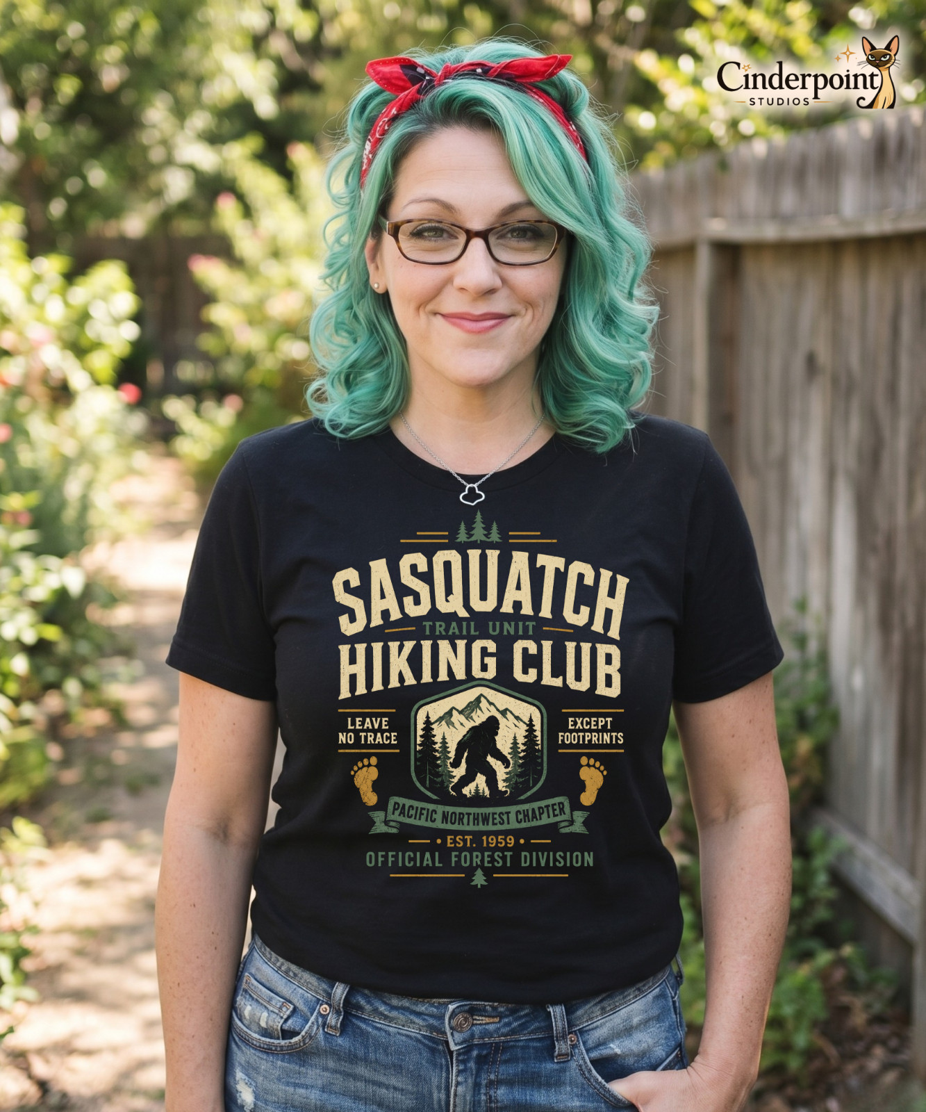 Sasquatch Hiking Club Shirt Bigfoot Cryptid Trail Pacific Northwest Tee XS-5XL