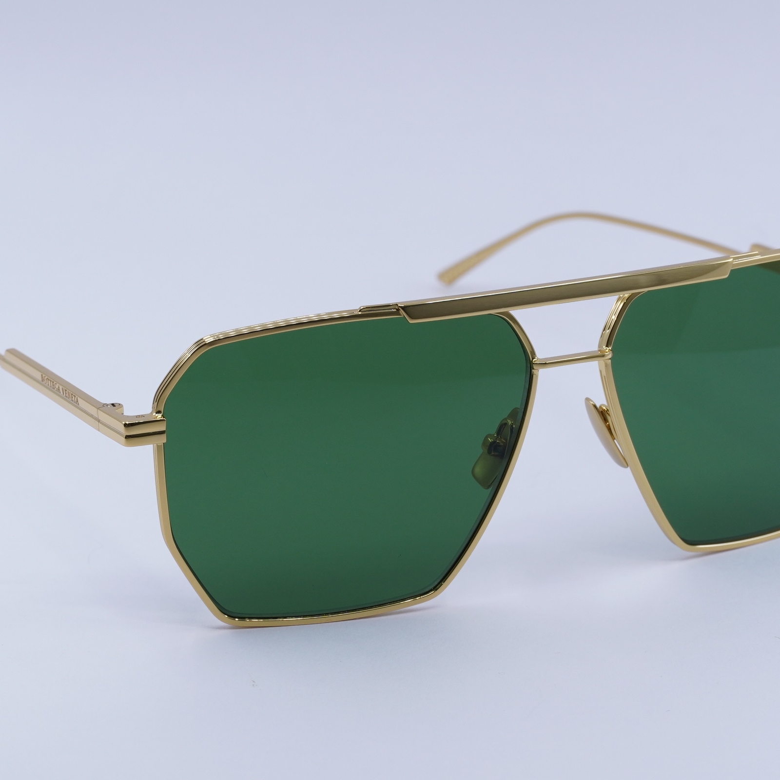 New Authentic BOTTEGA VENETA BV1012S 004 Gold/Green 60-13-145