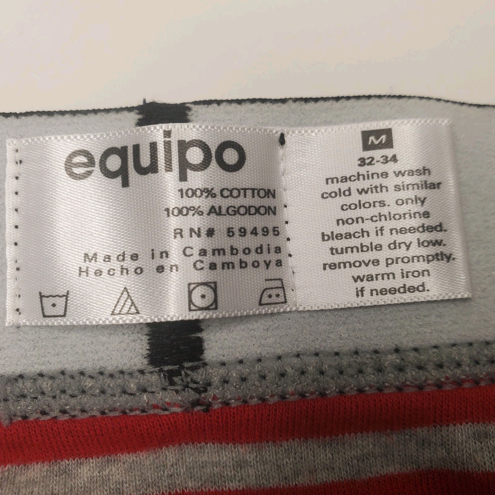 Equipo Boxer Briefs Red & Gray Stripes Medium 100% Cotton NWOT