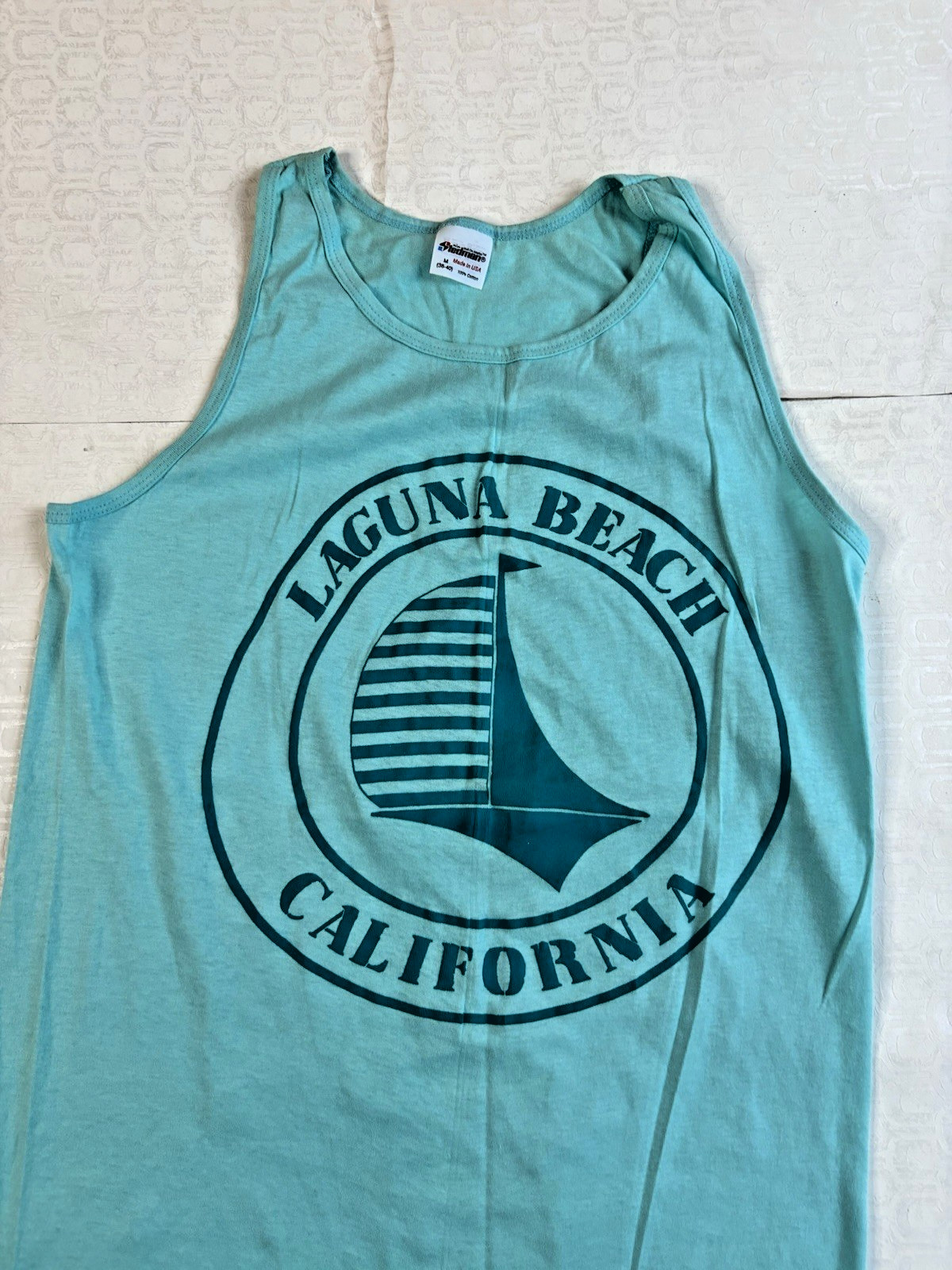 NWOT Vintage Laguna Beach Sleeveless Tank Top Men Medium Sailboat California