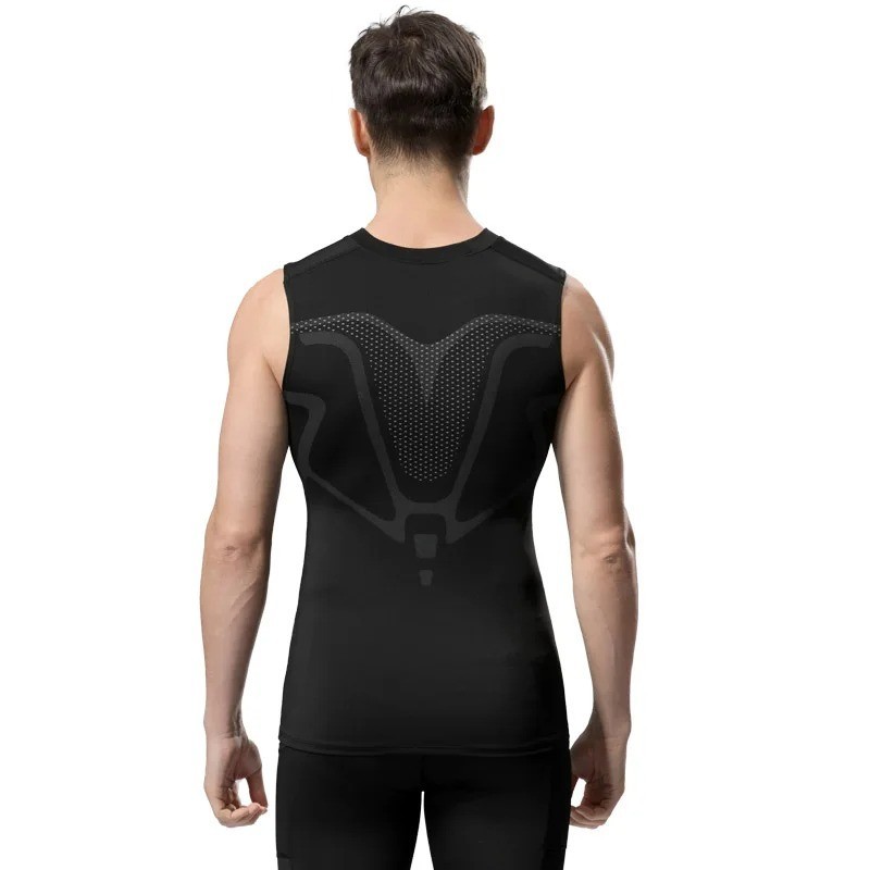 Men Compression Shirt Version Ionic Shaping Sleeveless Vest Sport Tank Top S-2XL