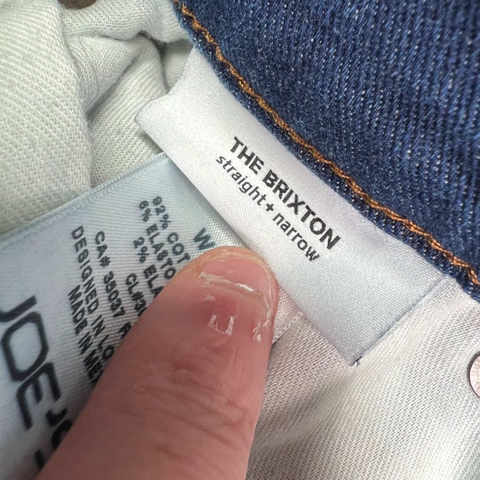 Joe’s The Brixton Jeans Mens 32 Blue Solid Straight Narrow Fit Whiskered Denim