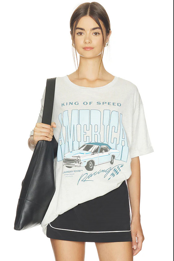 The Laundry Room King Of Speed America Racing Oversized Tee NEW