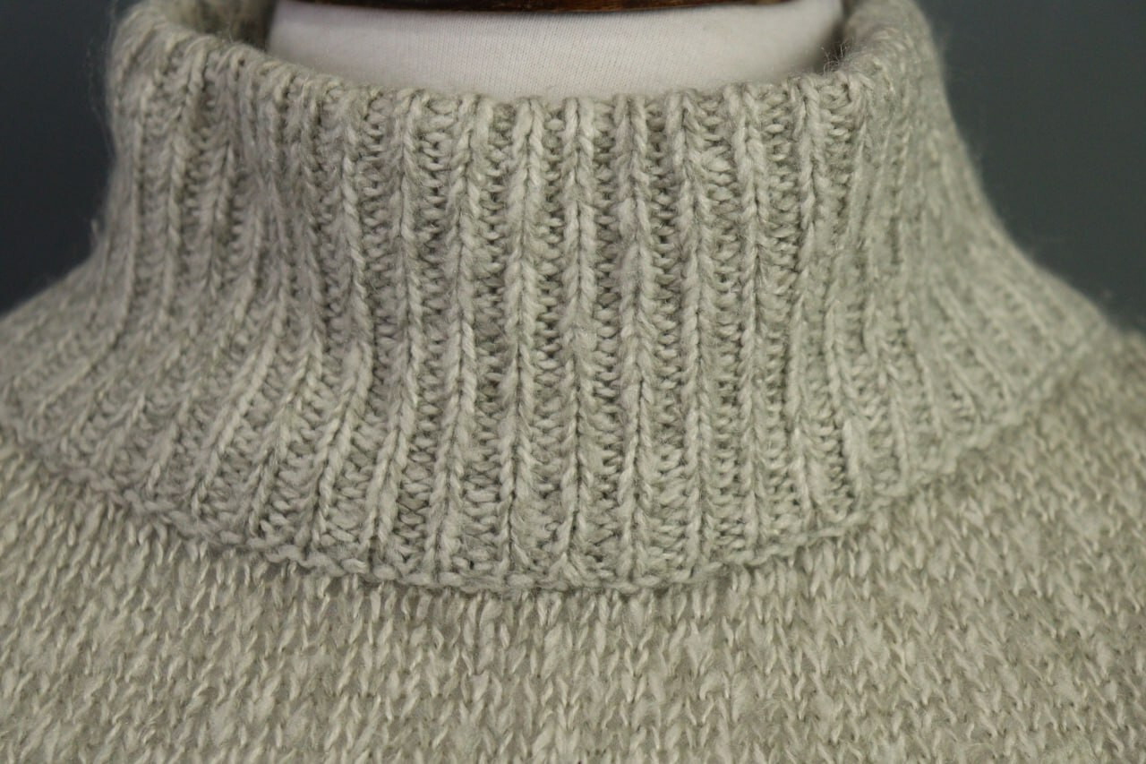 Ann Demeulemeester Ivory Turtle Neck Wool Knit Sweater Size L