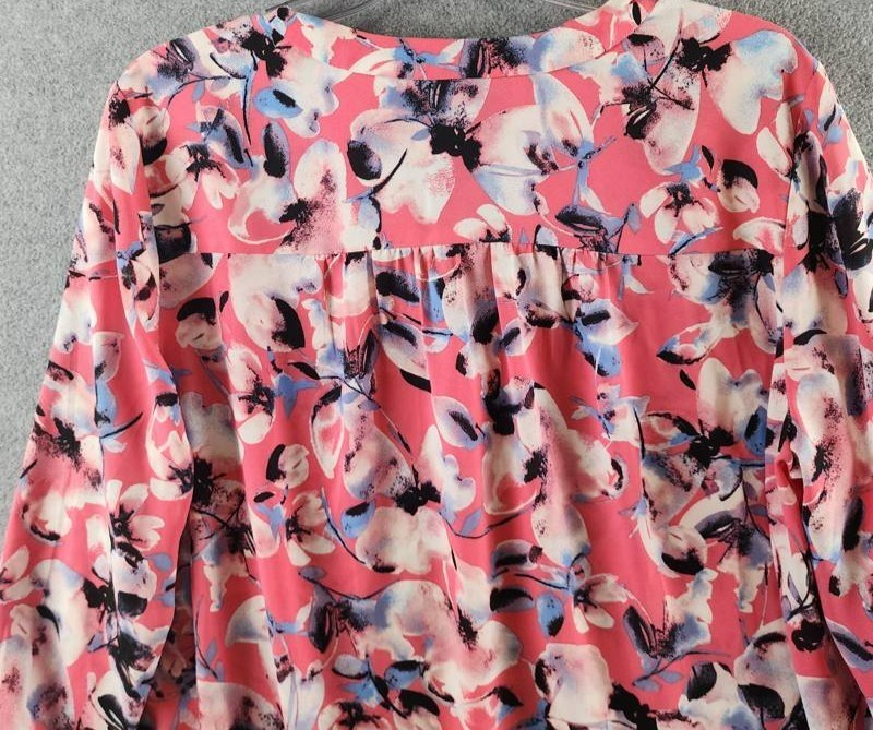Jones New York Kelly Printed 3/4-Sleeve Tunic Blouse Women’s L Fresh Guava Multi