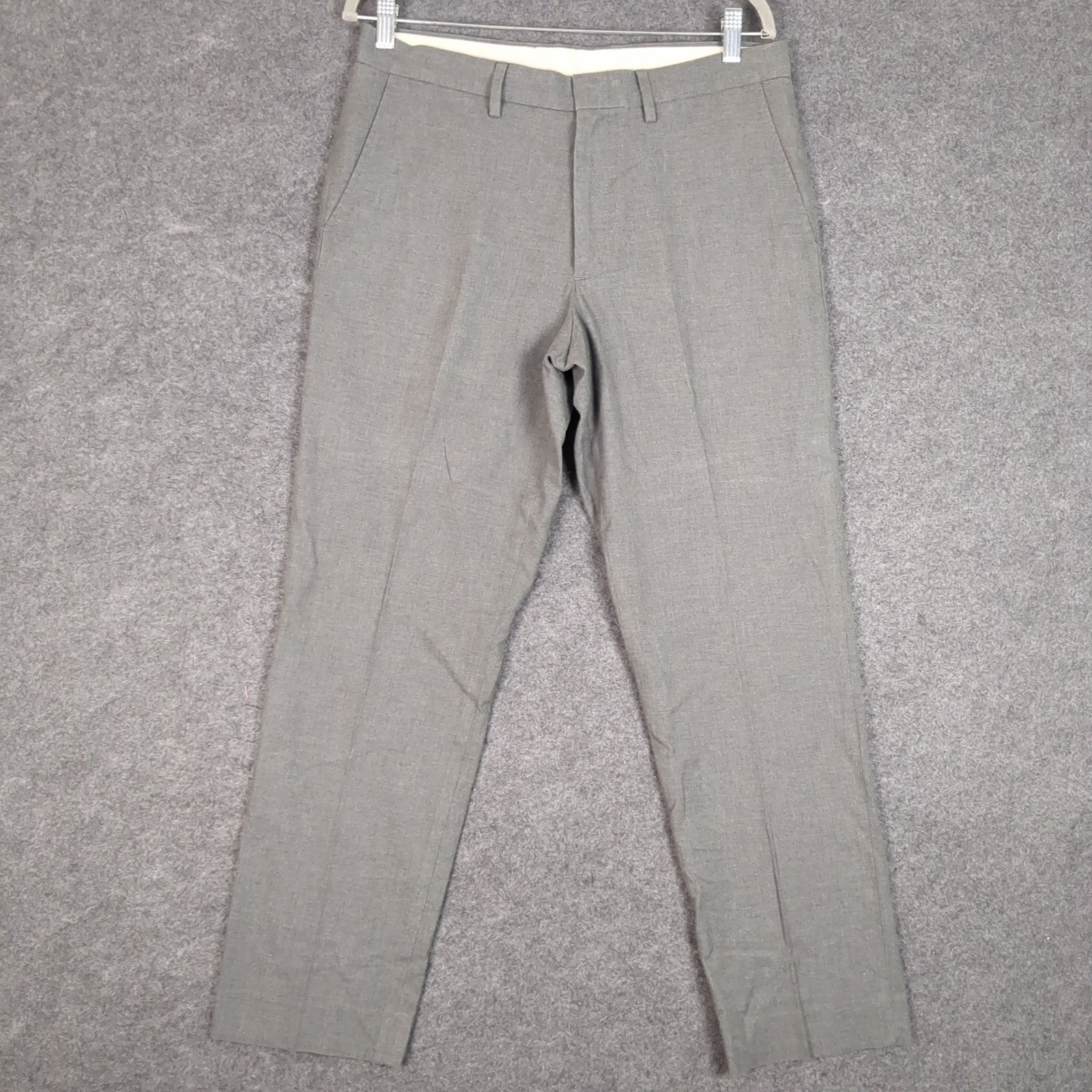 J.Crew Bowery Classic Mens Gray Wool Blend Dress Pants W31 L30 Flat Front