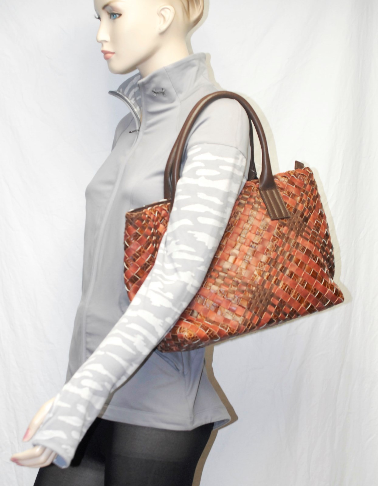 GHIBLI Vera Pelle Leather Woven Tote Satchel Shoulde Bag ITALY NWT falor falorni