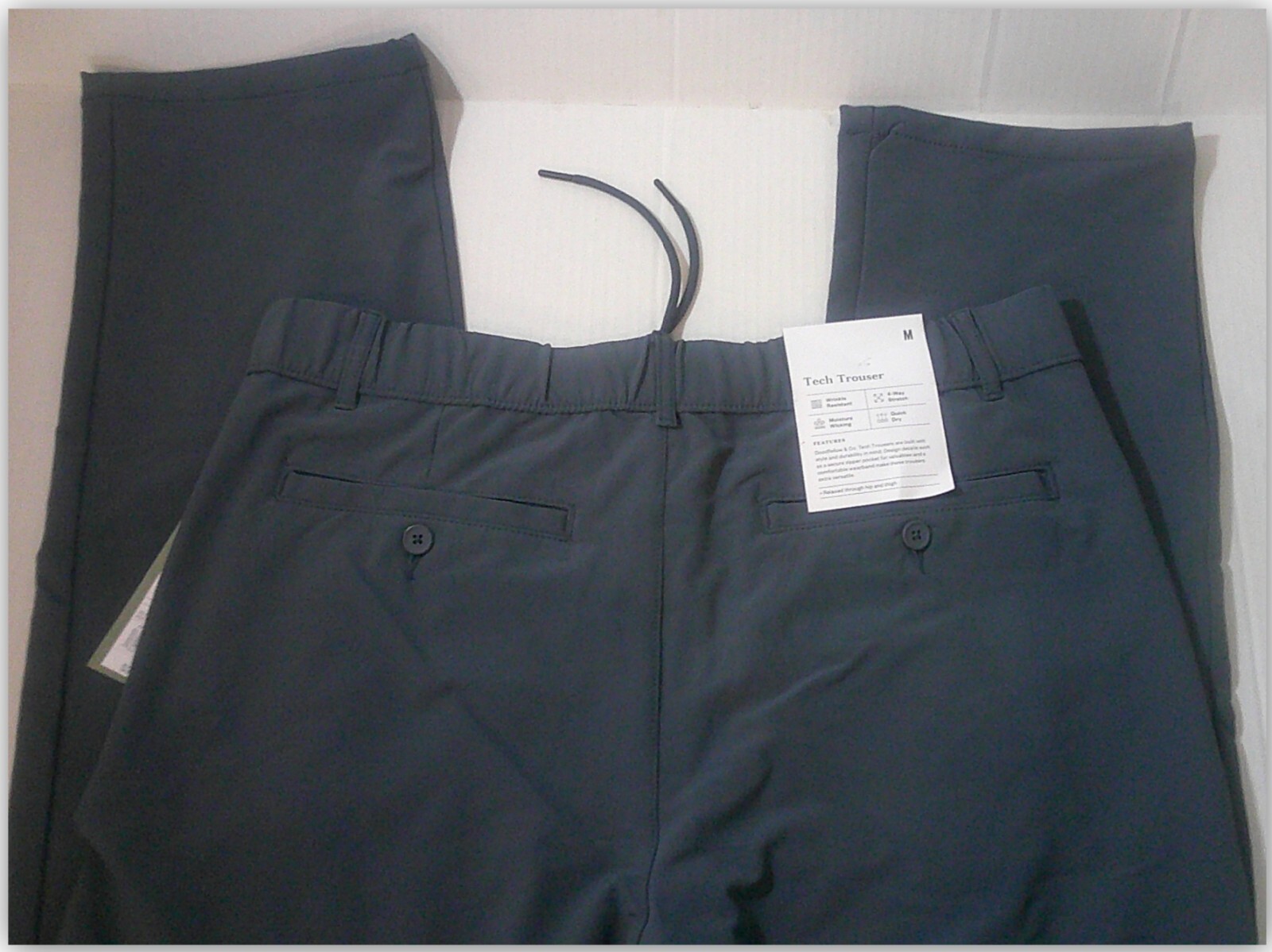 Tech Trousers Relaxed Fit/ Button Zipper Elastic & tie! Goodfellow & Co 3 colors