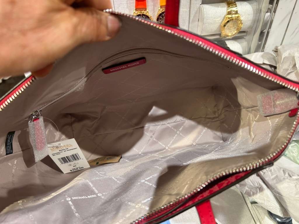 Michael Kors Marilyn Medium Shoulder Tote Bag Purse Dark Raspberry Handbag