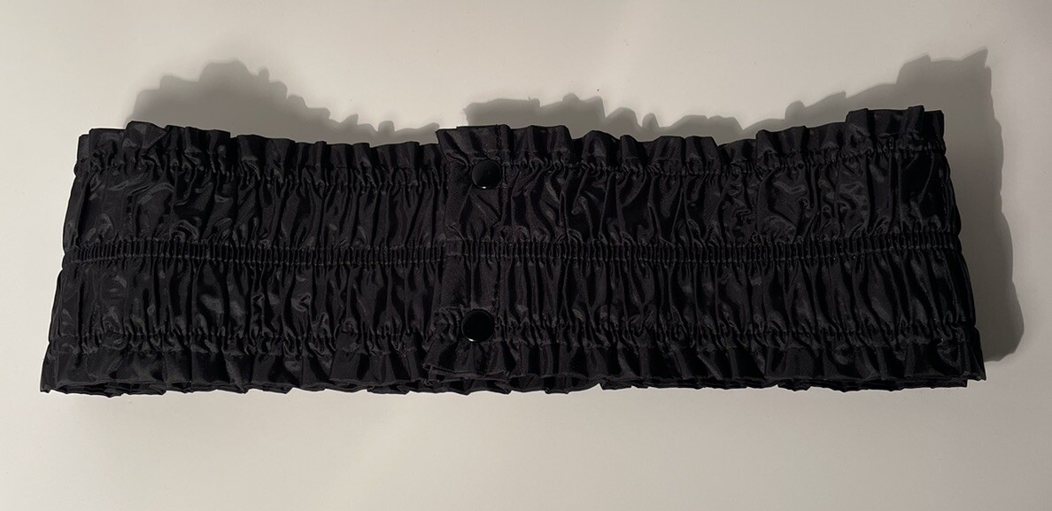 Cejon Ruched Black Elasticated Stretch Wide Belt M. Goth. Halloween.