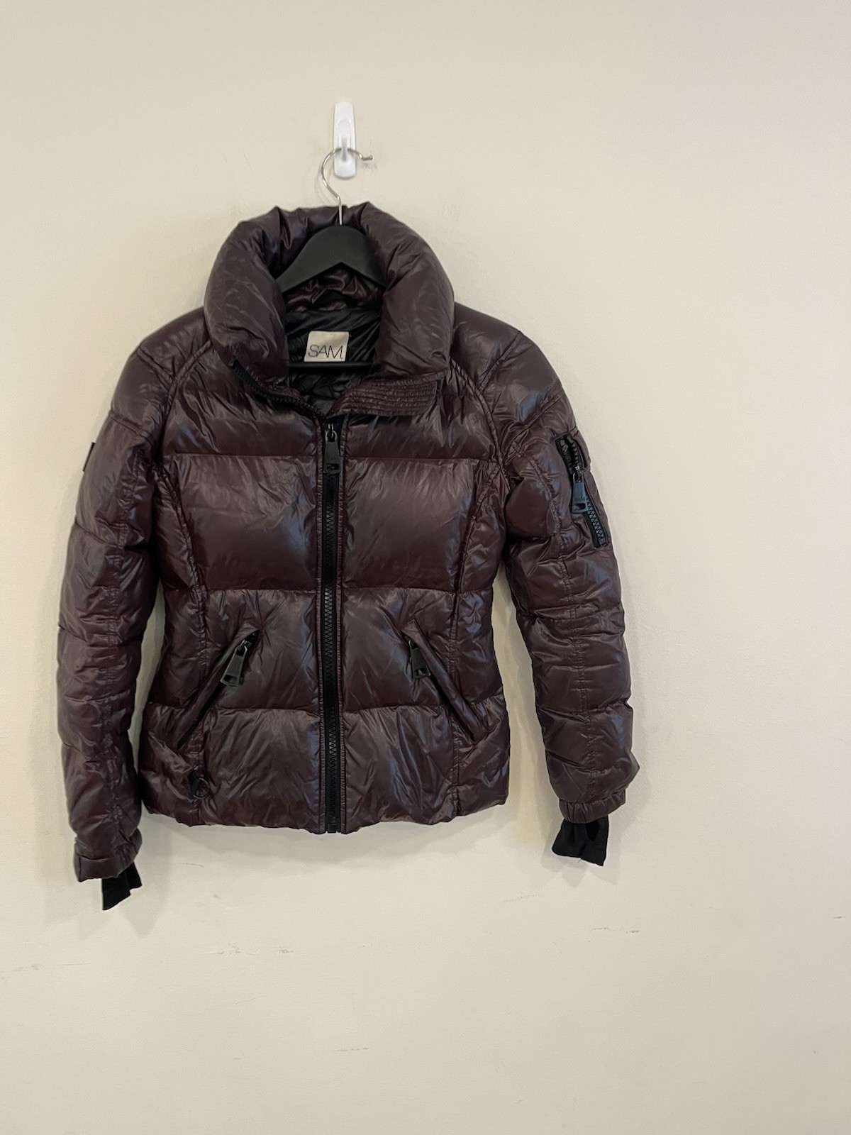 Sam Coat Down Puffer Kylie Jacket Womens XS Purple Brown Nylon