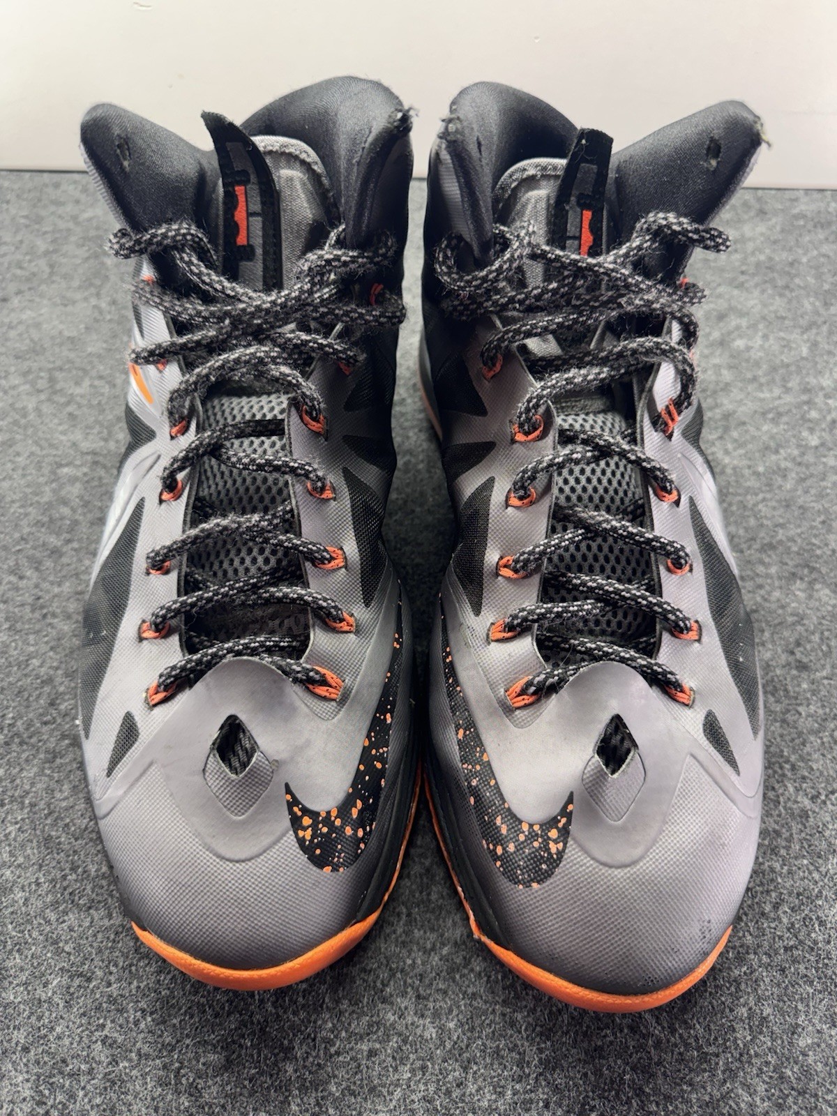Nike LeBron 10 X Lava Grey Black Orange Sneakers Mens (no Size Tag) Please Read