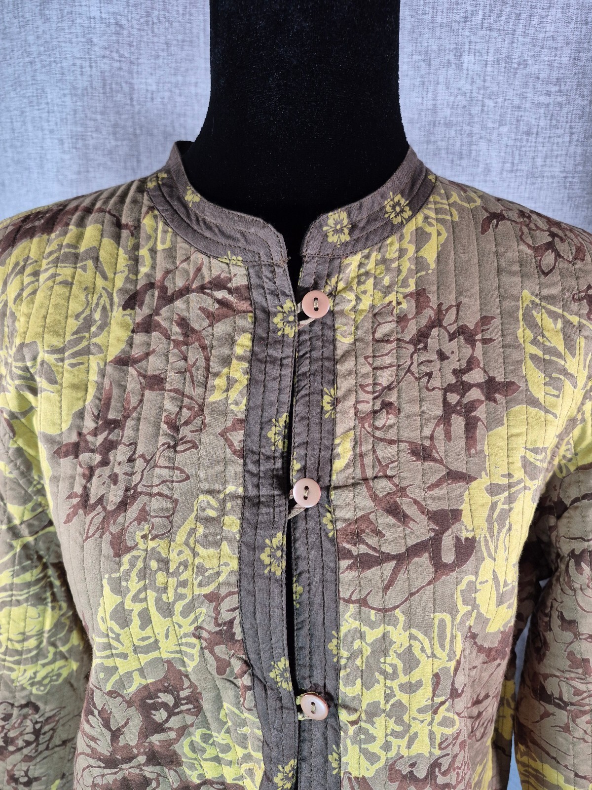 Provence d’Amour Reversible Quilted Floral Jacket Brown Yellow