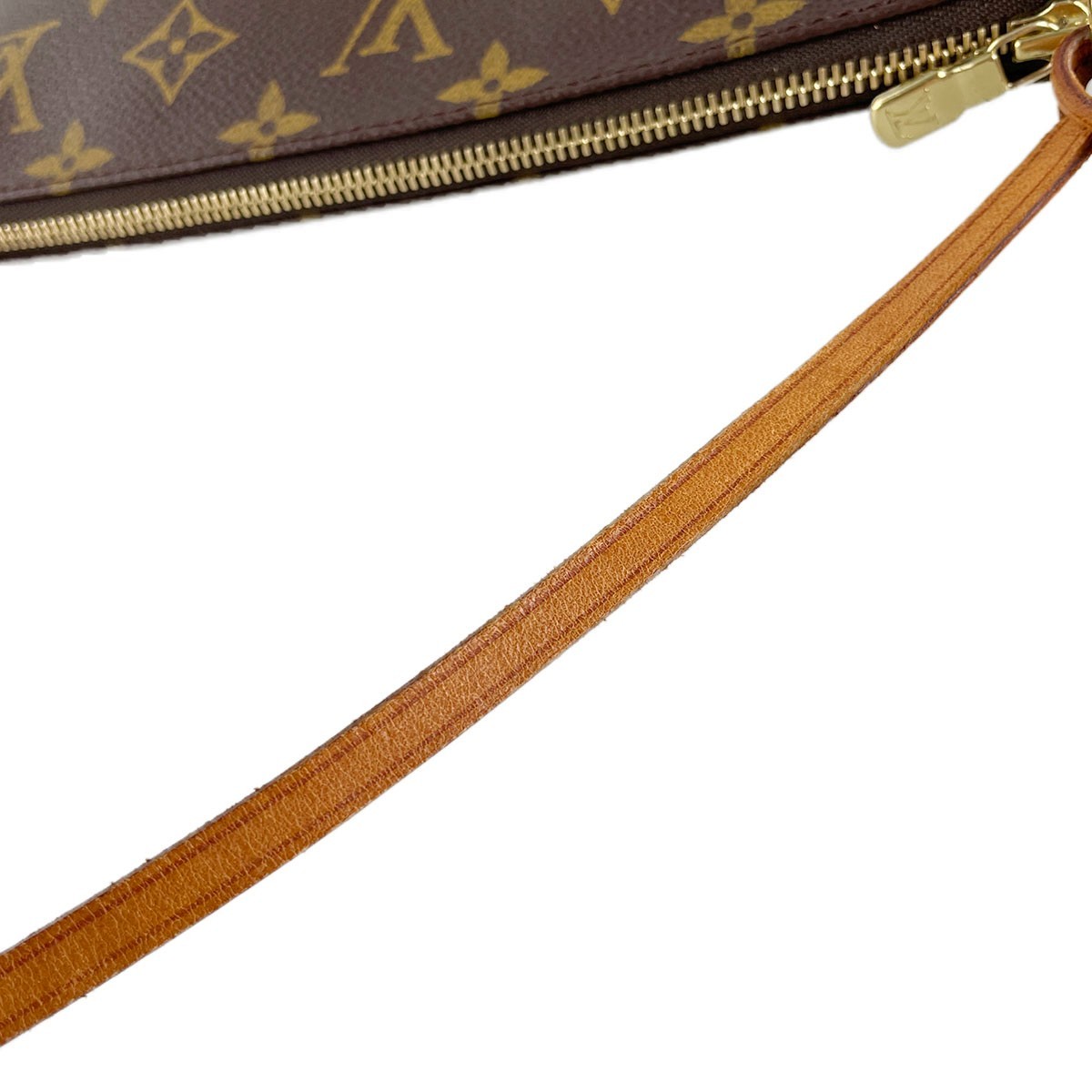 Louis Vuitton Monogram Pochette Accessoires Leather Fabric Brown Handbag 4742