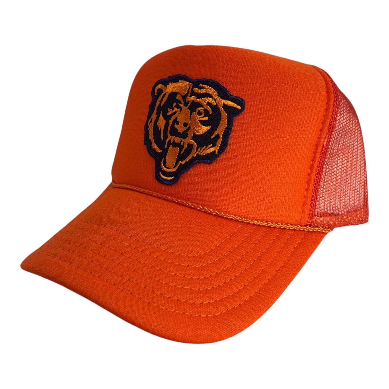 NEW CHICAGO DA BEARS ORANGE HAT 5 PANEL HIGH CROWN TRUCKER SNAPBACK CHI TOWN