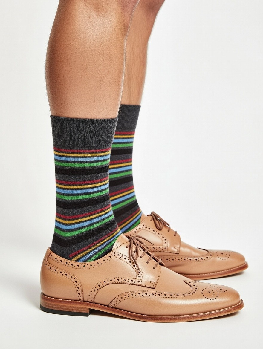 PIERRE CARDIN | Mens Multicoloured Stripes Socks | One Size UK 7-11 EU 40-46