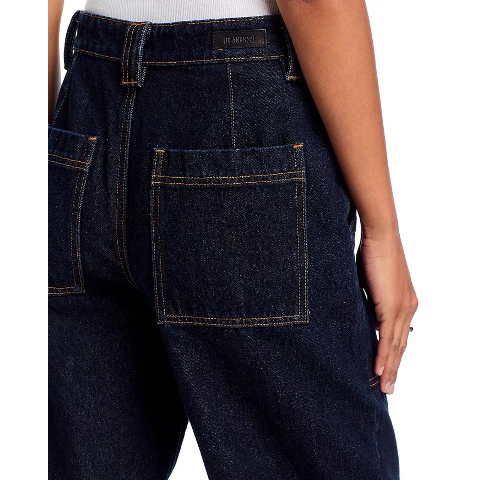 BlankNYC Women Deep Down Dark Wash Denim Wide Leg Utility Jeans Size 25