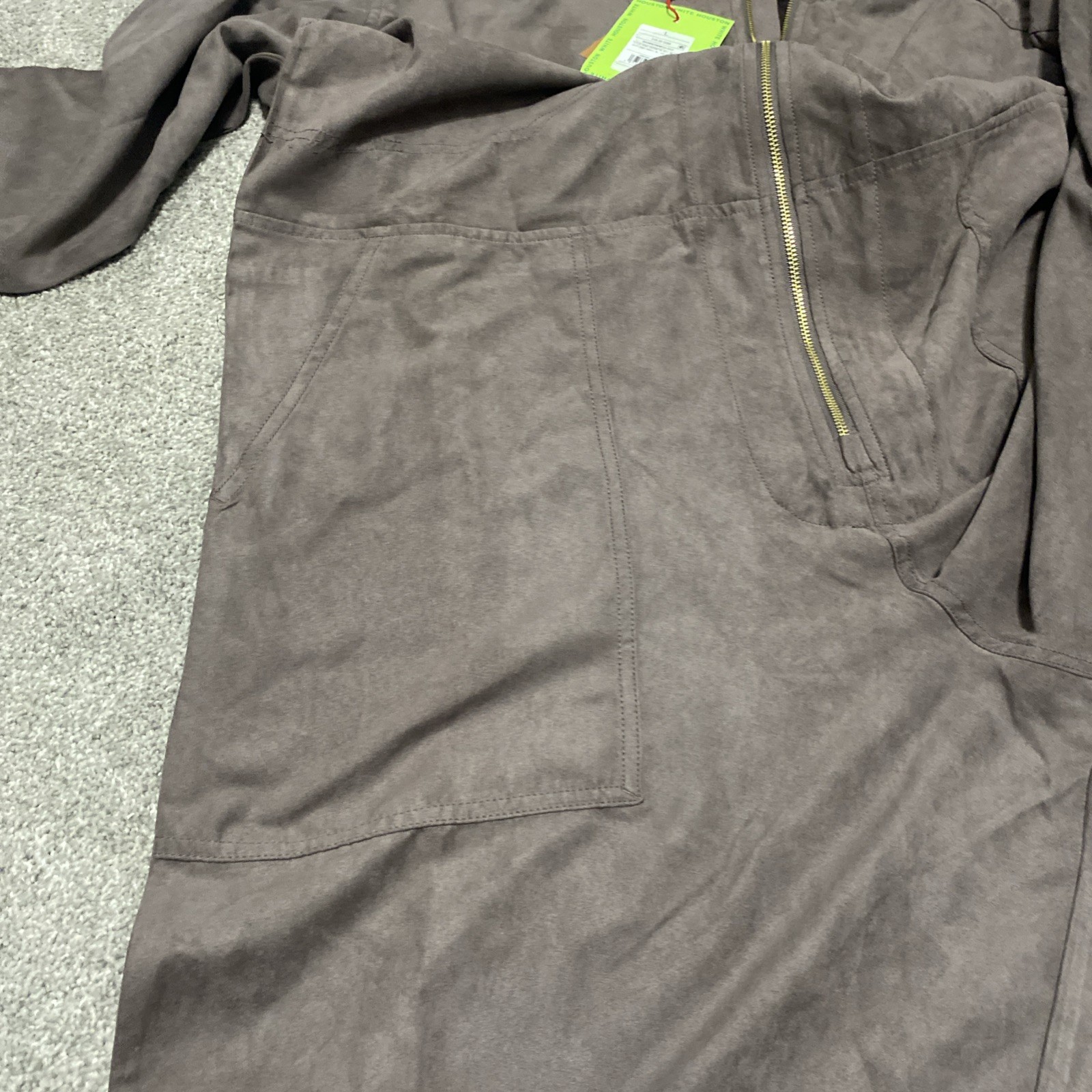 Houston White x Target Brown Faux Suede Flight Jumpsuit Size L