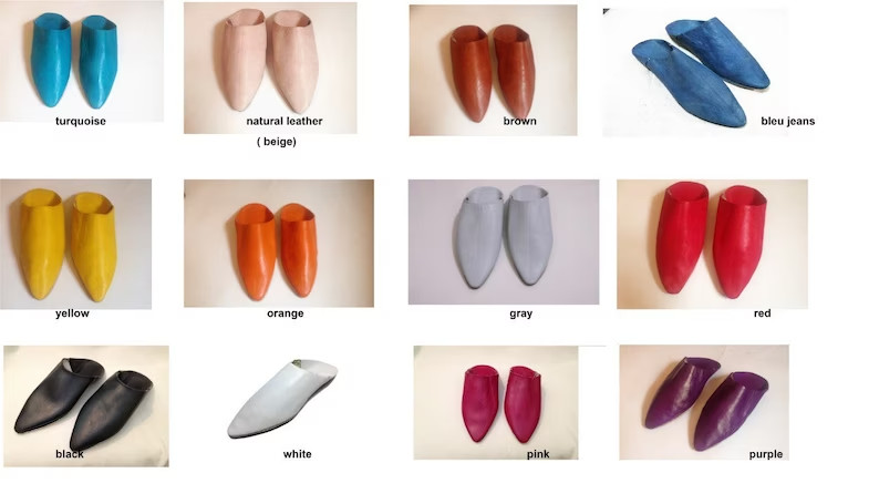 Naturel leather Slippers Handmade Babouche morrocan slippers Traditional babouch