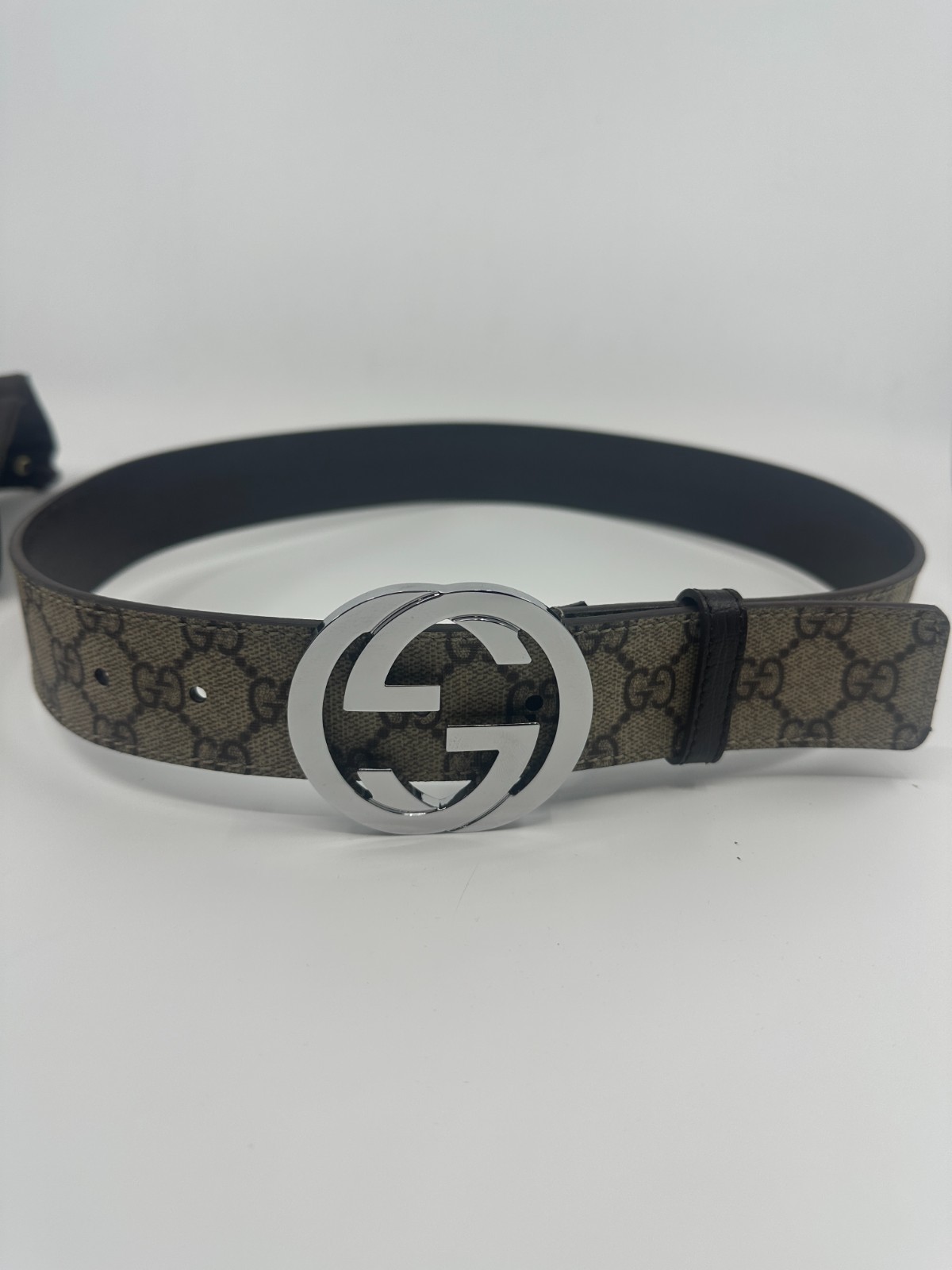 GG Mono BrownGucci Belt Silver Buckle