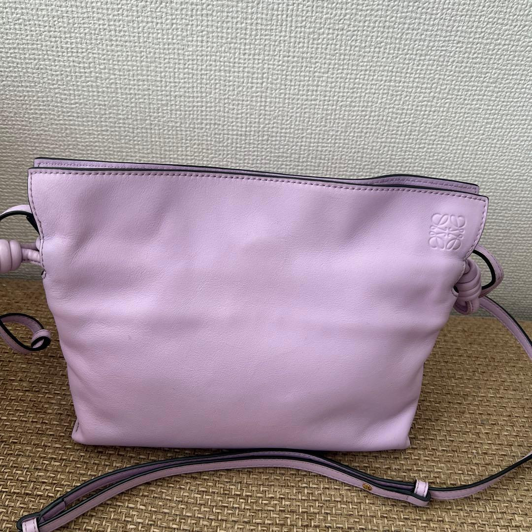 Loewe Mini Flamenco Purple Leather Clutch Shoulder Bag Chic Style