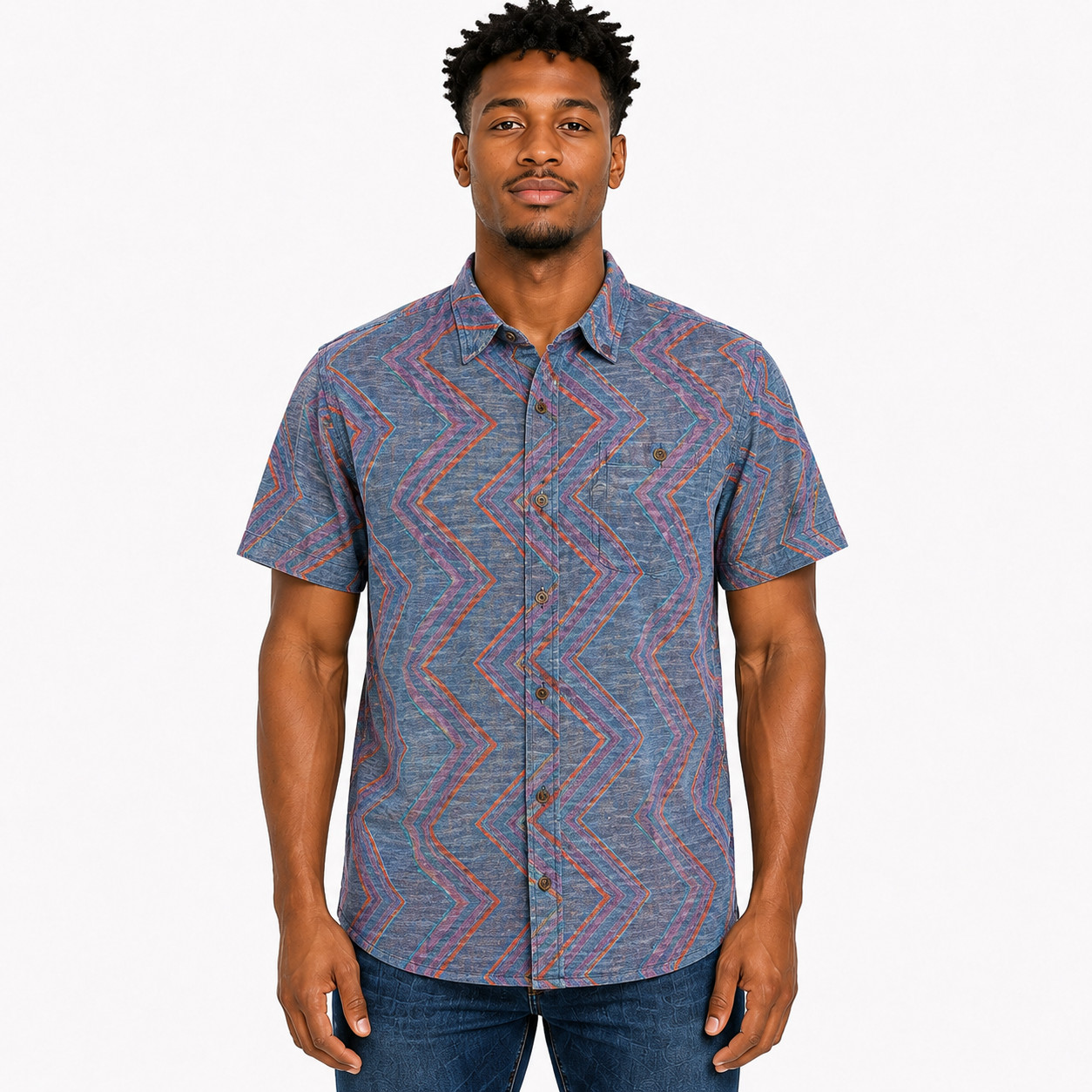 Vissla Shirt Mens Large Indigo Blue Classic Button Down Casual Y2K Skater Surfer