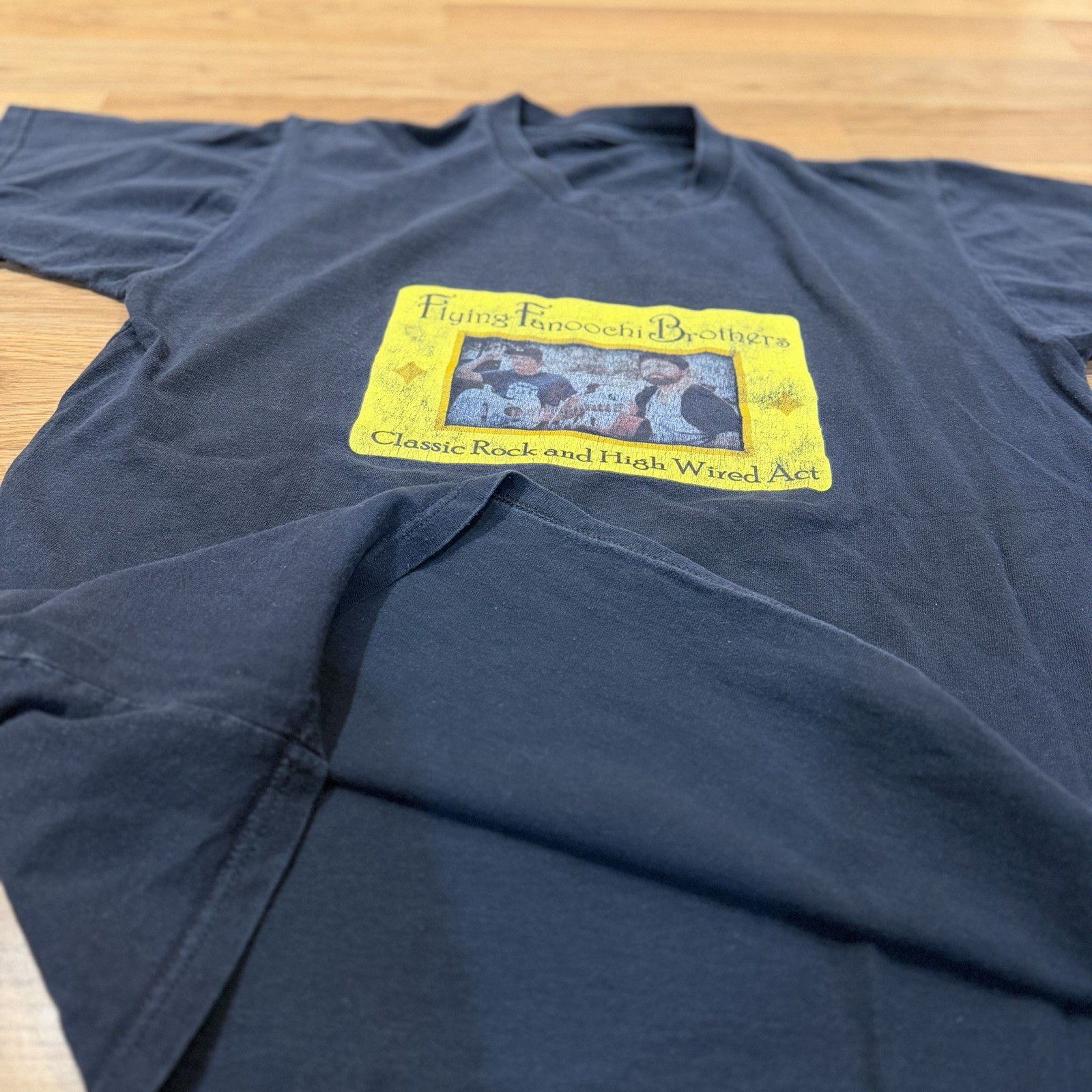 Vintage Flying Fanoochi Brothers Classic Rock T Shirt Local Band Tee Mens Medium